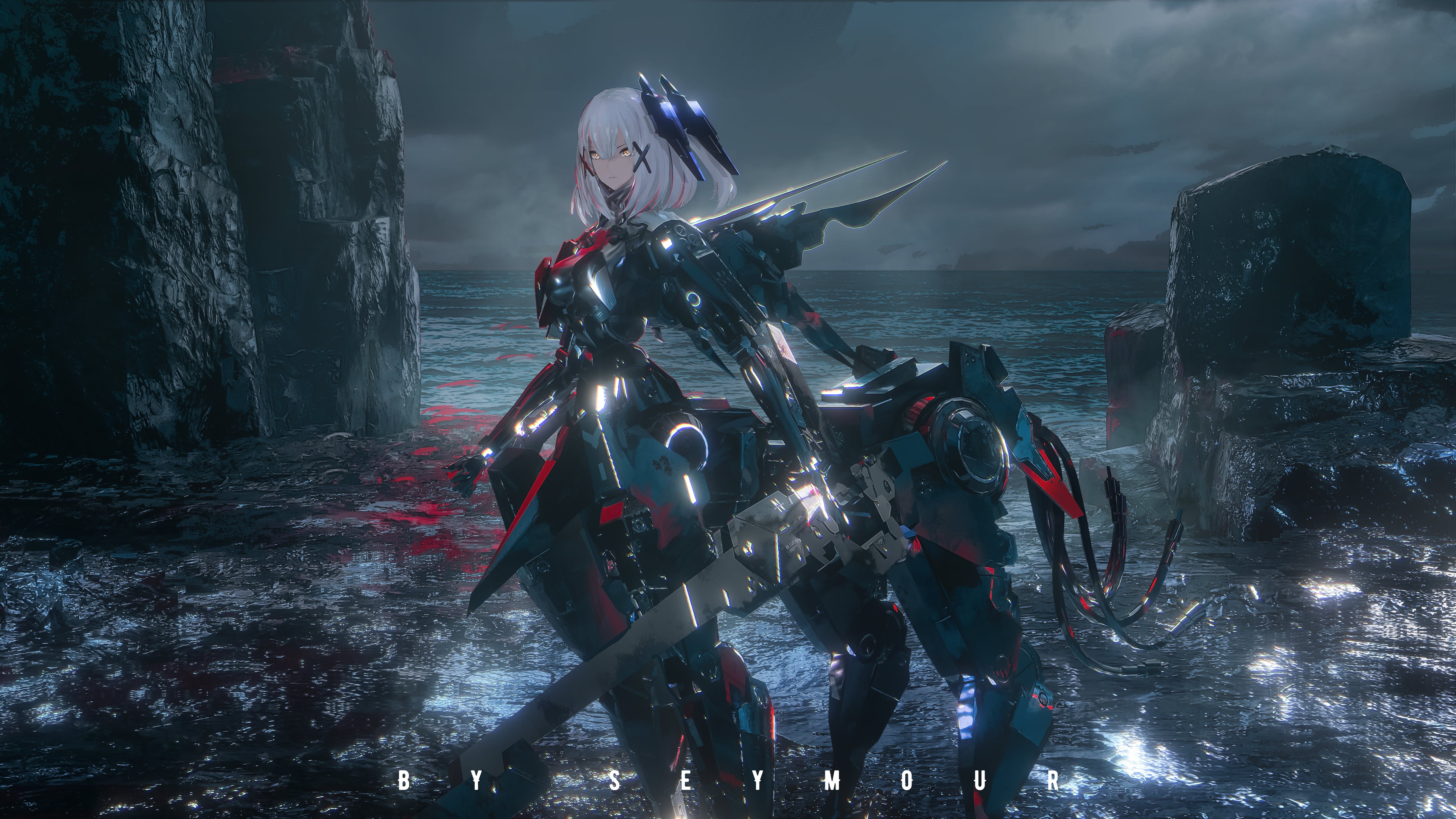 anime girls, 4K, anime, Punishing: Gray Raven, Seymour, cyborg, HD Wallpaper