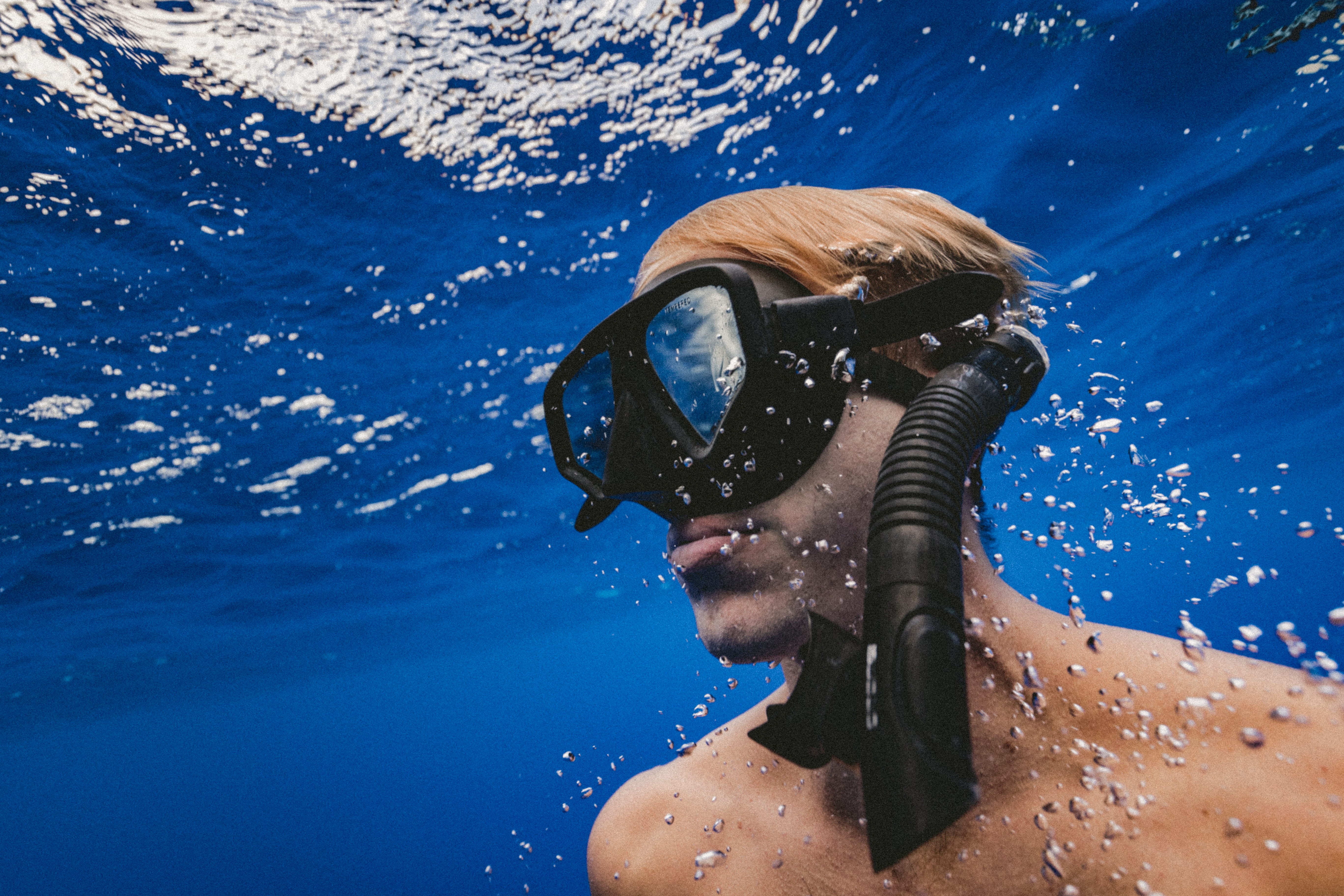 lifestyles, underwater, goggles, nature, people, summer, water, snorkel, eyewear, adult, one Person, wearing, blue, 5K, sea, outdoors, body, healthy Lifestyle, HD Wallpaper