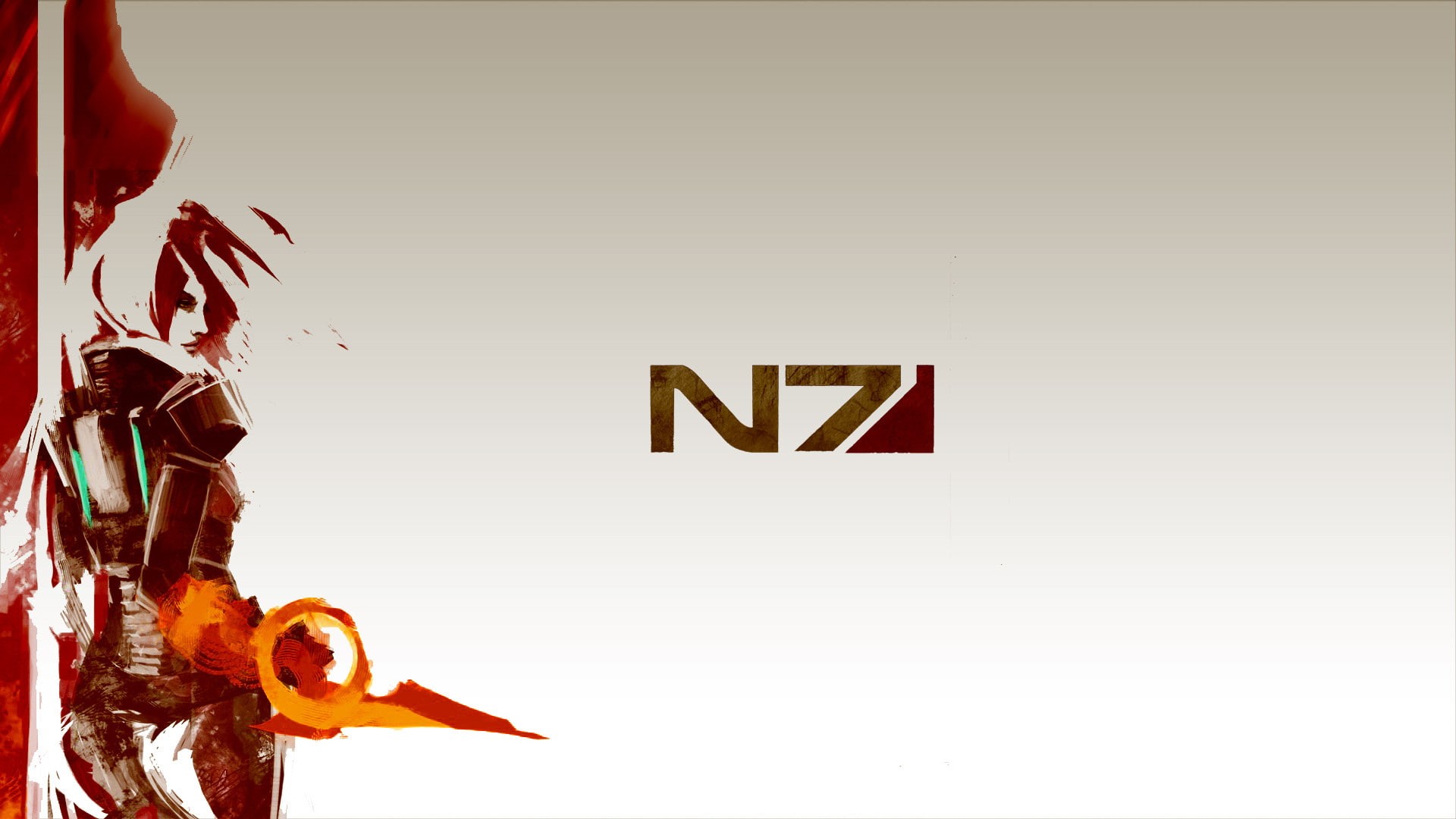 white background, simple, Jane Shepard, Mass Effect 3, Mass Effect, N7, Commander Shepard, 1080P, Fem Shep, HD Wallpaper