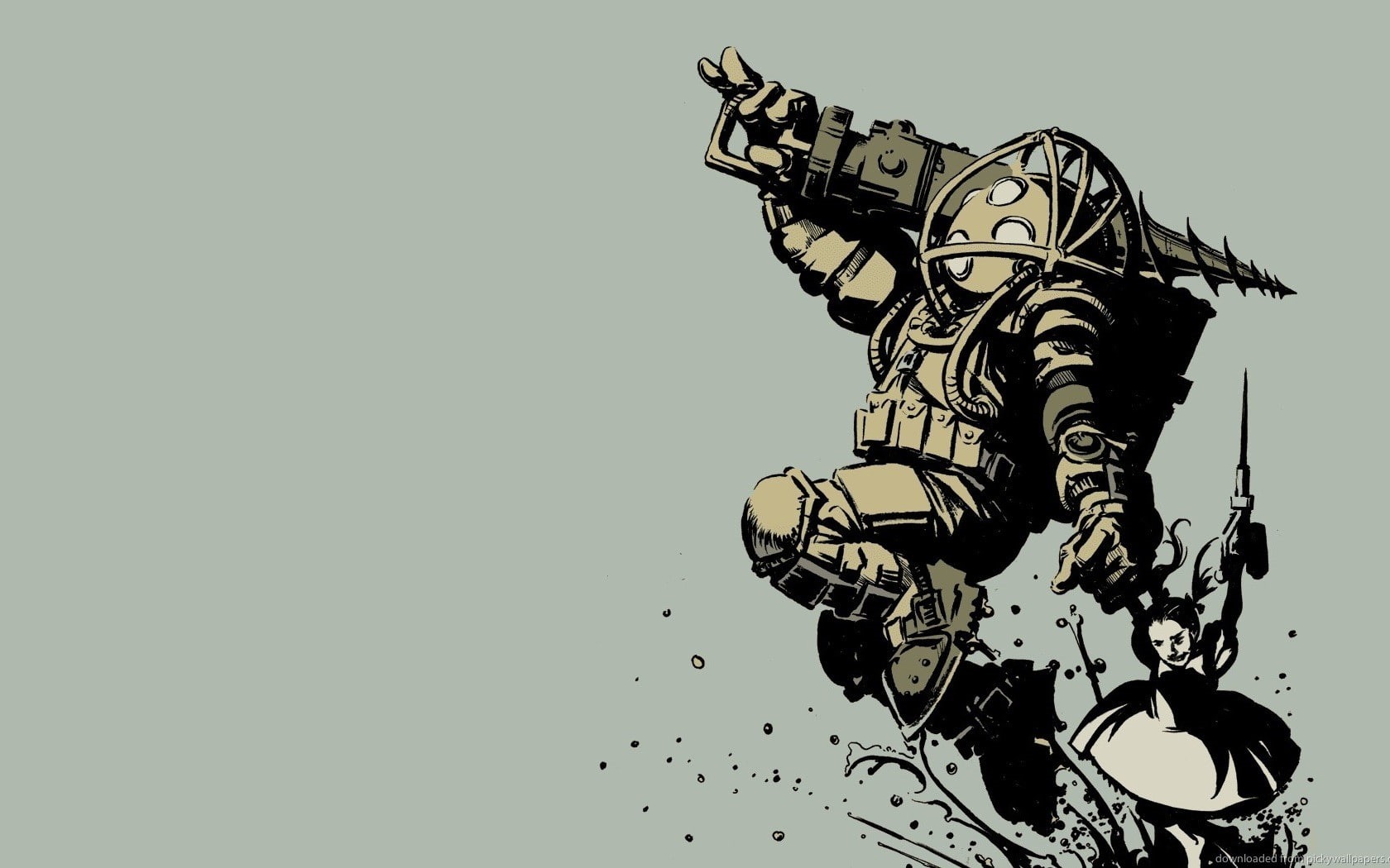 Little Sister, BioShock, Big Daddy, 720P, HD Wallpaper