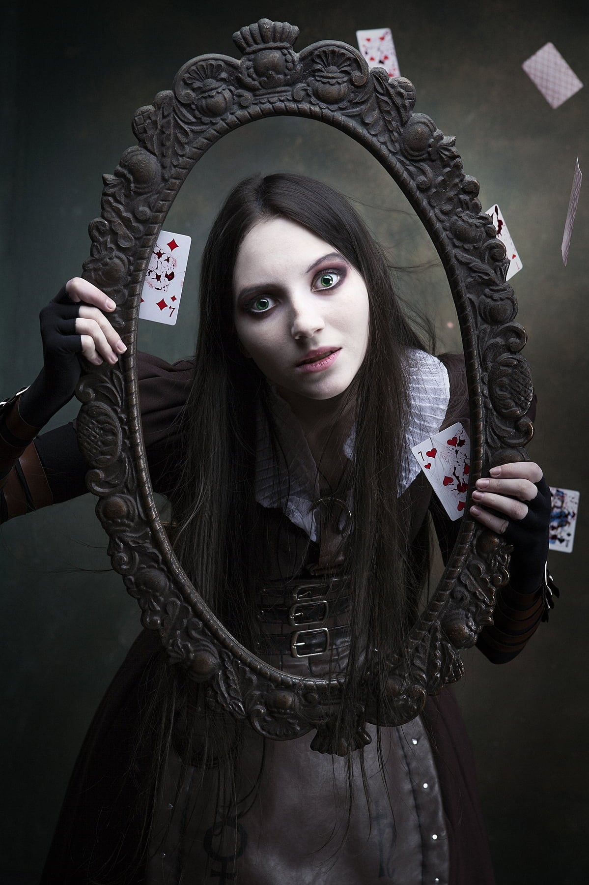 waist up, indoors, young adult, teenager, emotion, spooky, clothing, women, portrait, one person, fashion, halloween, Alice Through the Looking Glass, 720P, Phone HD Wallpaper