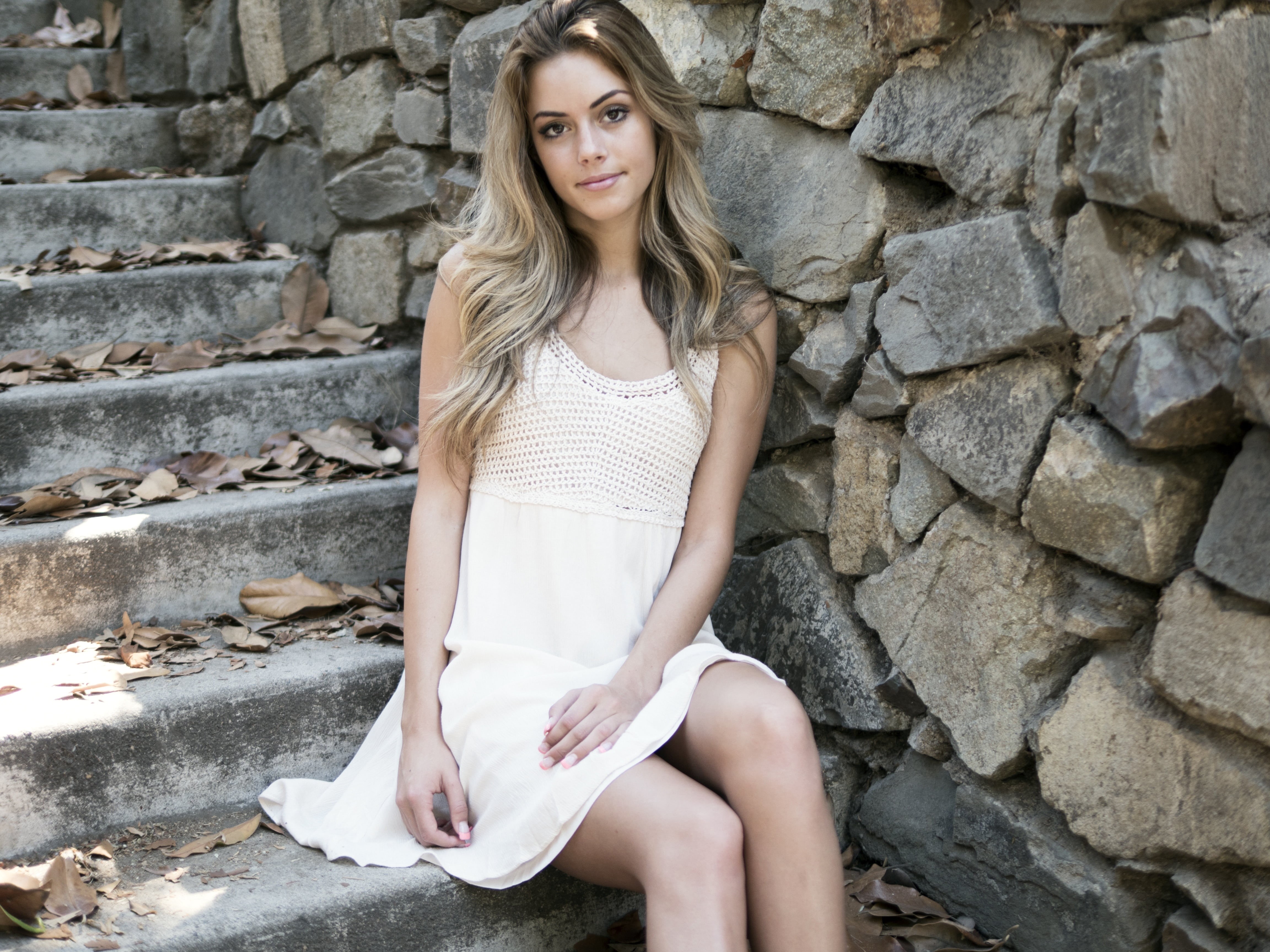beauty, young Adult, blond hair, stone wall, cute, long hair, girl, beautiful, beauty girl, people, teen, beautiful woman, joy, wearing, wall - Building Feature, HD Wallpaper
