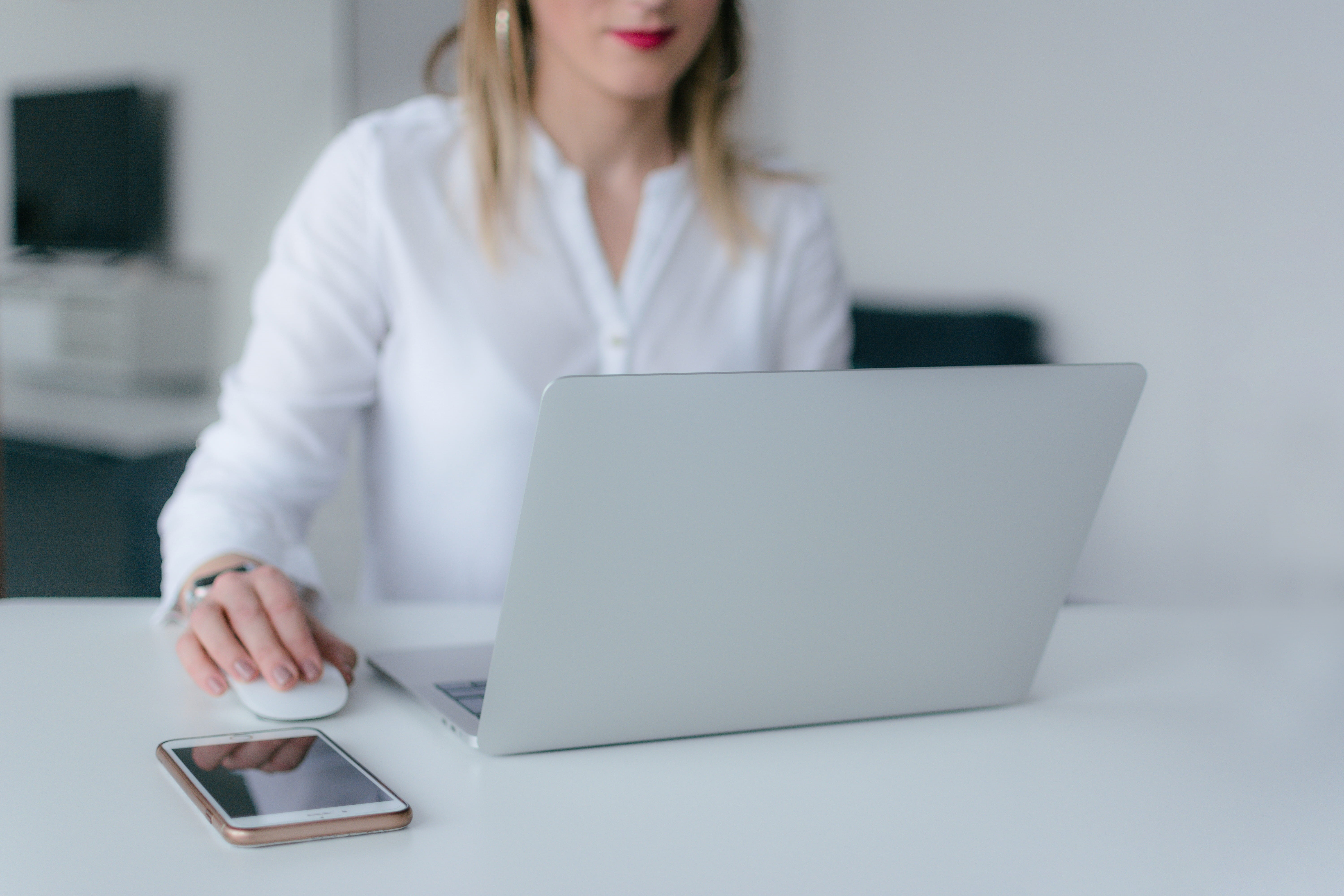 table, employee, remote work, internet, office, women, young adult, furniture, room, working, females, person, computer network, work, silver, technology, HD Wallpaper