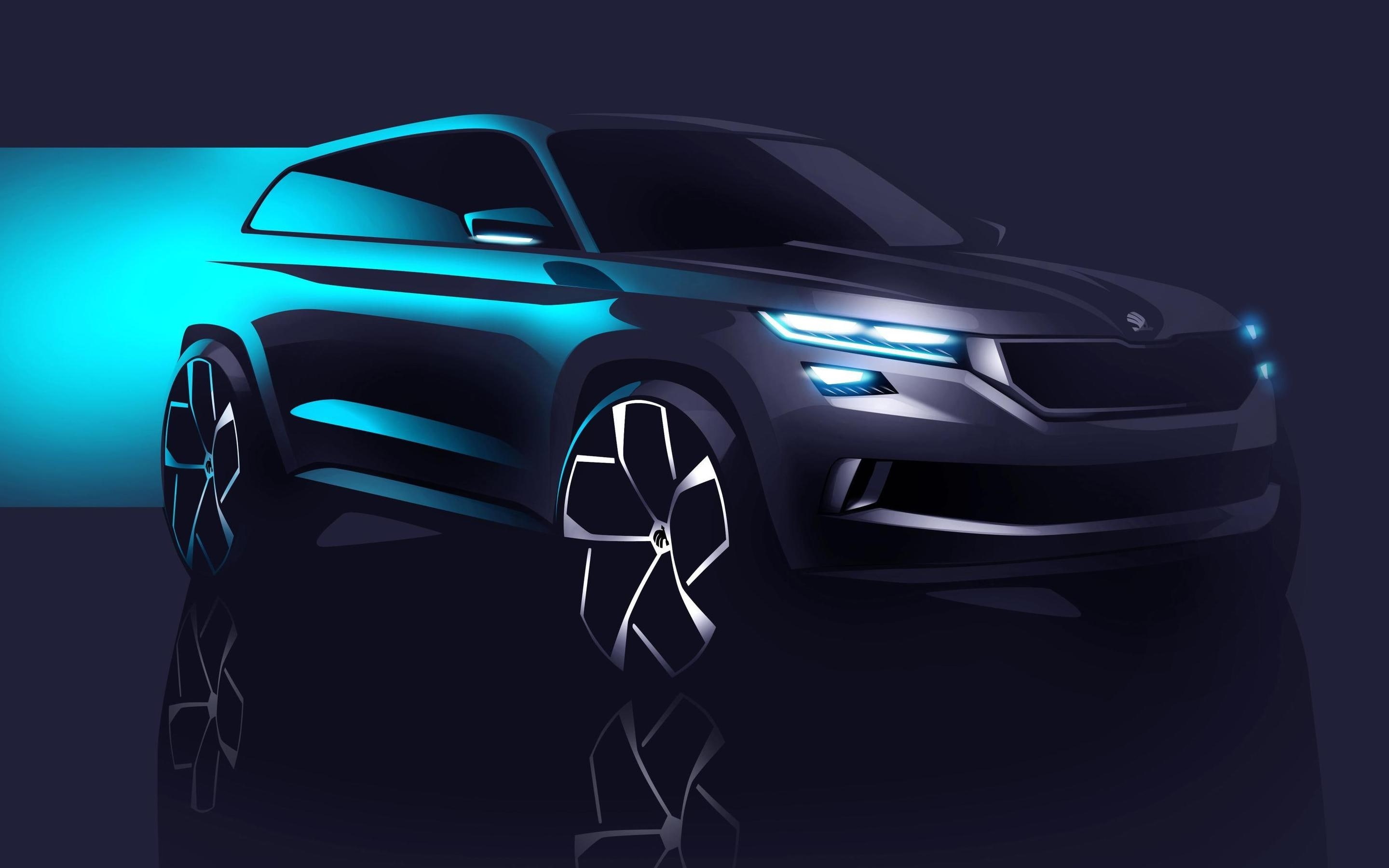 gray, skoda, 2K, concept, car, skoda concept, visions, HD Wallpaper