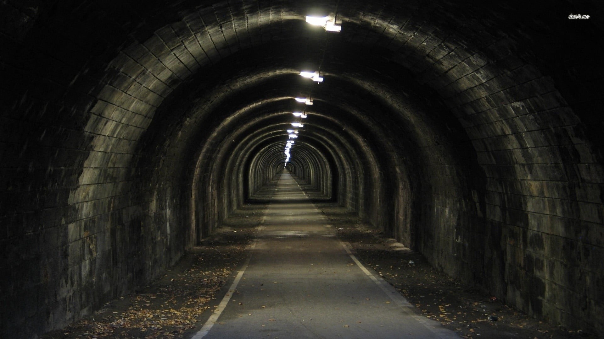 lights, empty, road, tunnel, photography, no people, architecture, diminishing perspective, the way forward, underground, 1080P, direction, lighting equipment, HD Wallpaper