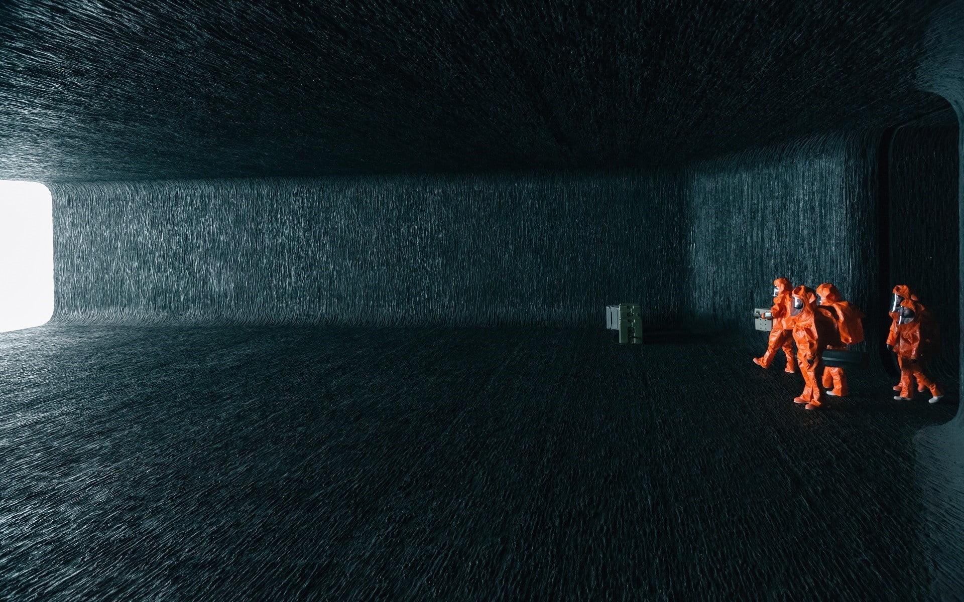 sitting, men, science fiction, real people, 1080P, clothing, architecture, people, illuminated, Arrival, women, movies, indoors, lifestyles, adult, orange, HD Wallpaper