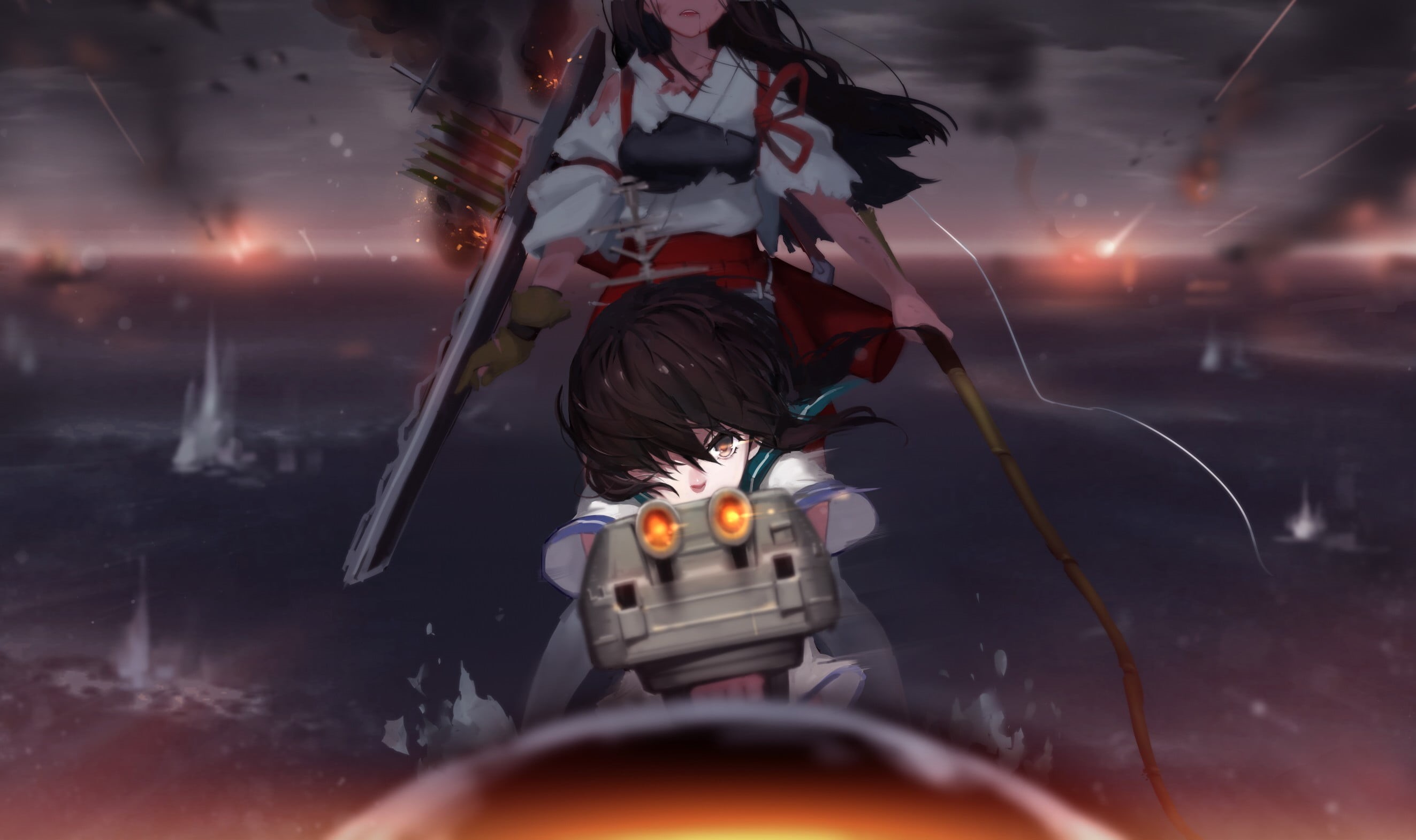 leisure activity, collection, one person, holding, firework, headshot, kantai, land vehicle, men, mode of transportation, child, transportation, Kantai Collection, HD Wallpaper