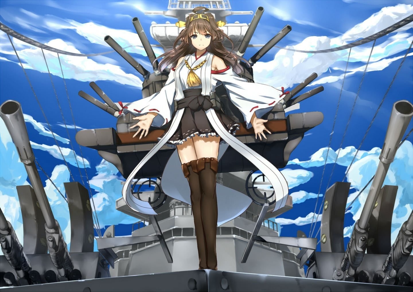 720P, travel, Kantai Collection, representation, transportation, outdoors, built structure, anime, blue, leisure activity, lifestyles, haired, black, nautical vessel, HD Wallpaper