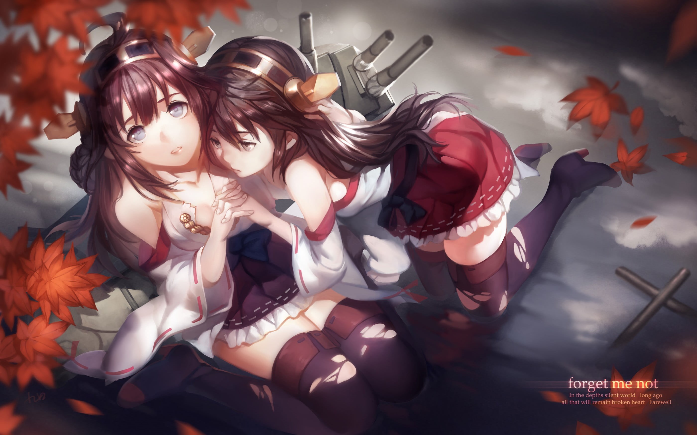 flower, vulnerability, anime girls, anime, craft, creativity, close-up, Kantai Collection, indoors, human representation, Haruna (KanColle), representation, HD Wallpaper