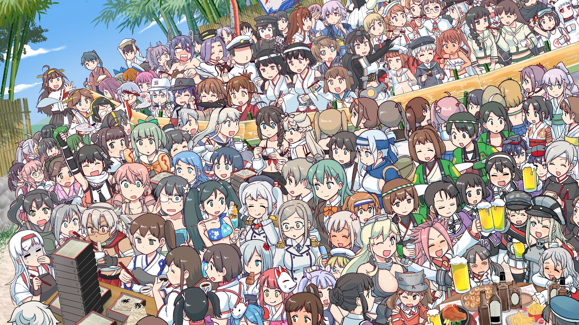 Mutsuki (KanColle), 1080P, Fubuki (KanColle), Akagi (KanColle), Kaga (Kantai Collection), Yuudachi (KanColle), Shimakaze (Kancolle), Kantai Collection, HD Wallpaper