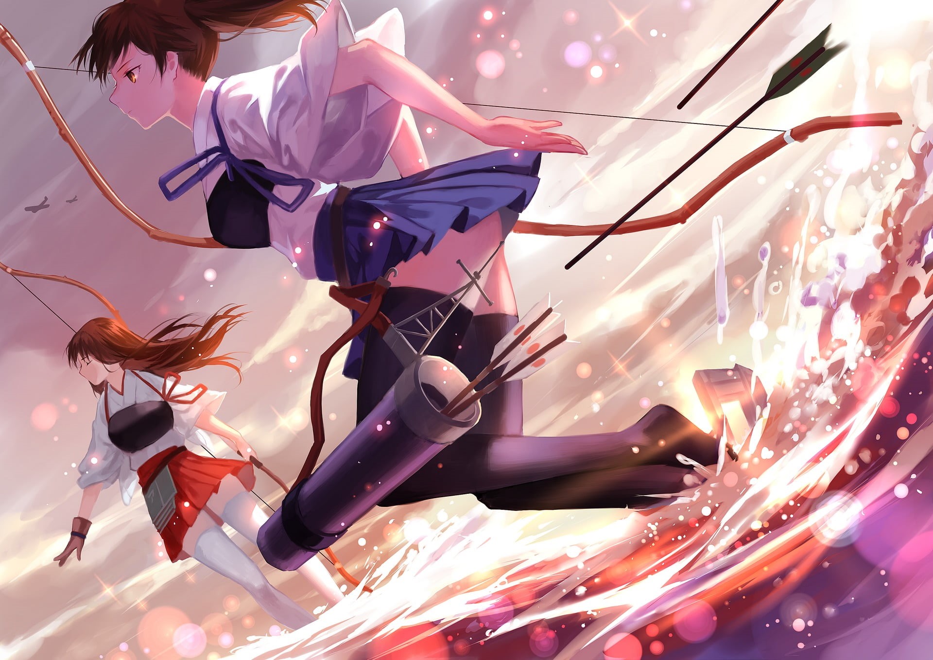 decoration, leisure activity, bow, motion, real people, arts culture and entertainment, art and craft, one person, adult, Kaga (KanColle), lifestyles, representation, HD Wallpaper