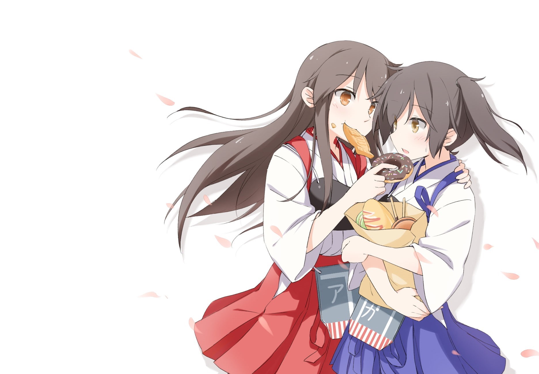 720P, human representation, lifestyles, creativity, anime, standing, mask - disguise, Kaga (KanColle), cut out, front view, copy space, people, white background, HD Wallpaper
