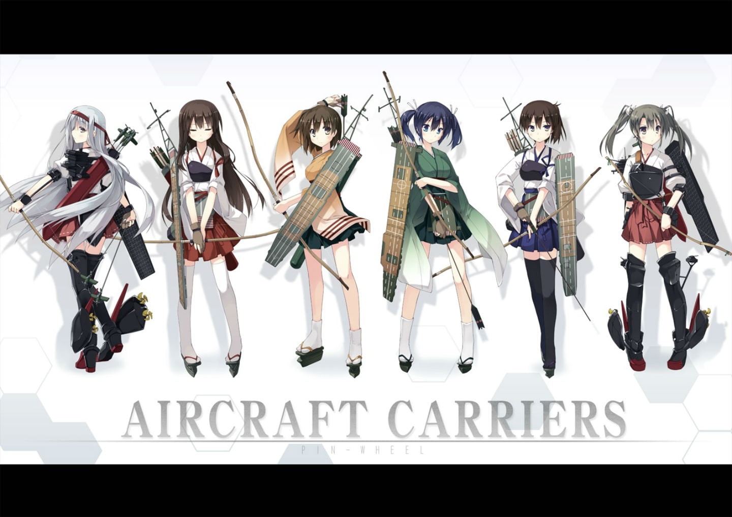 t ray, kaga, akagi, kancolle, 720P, collection, weapon, souryuu, kantai, hiryuu, bow, zuikaku, HD Wallpaper