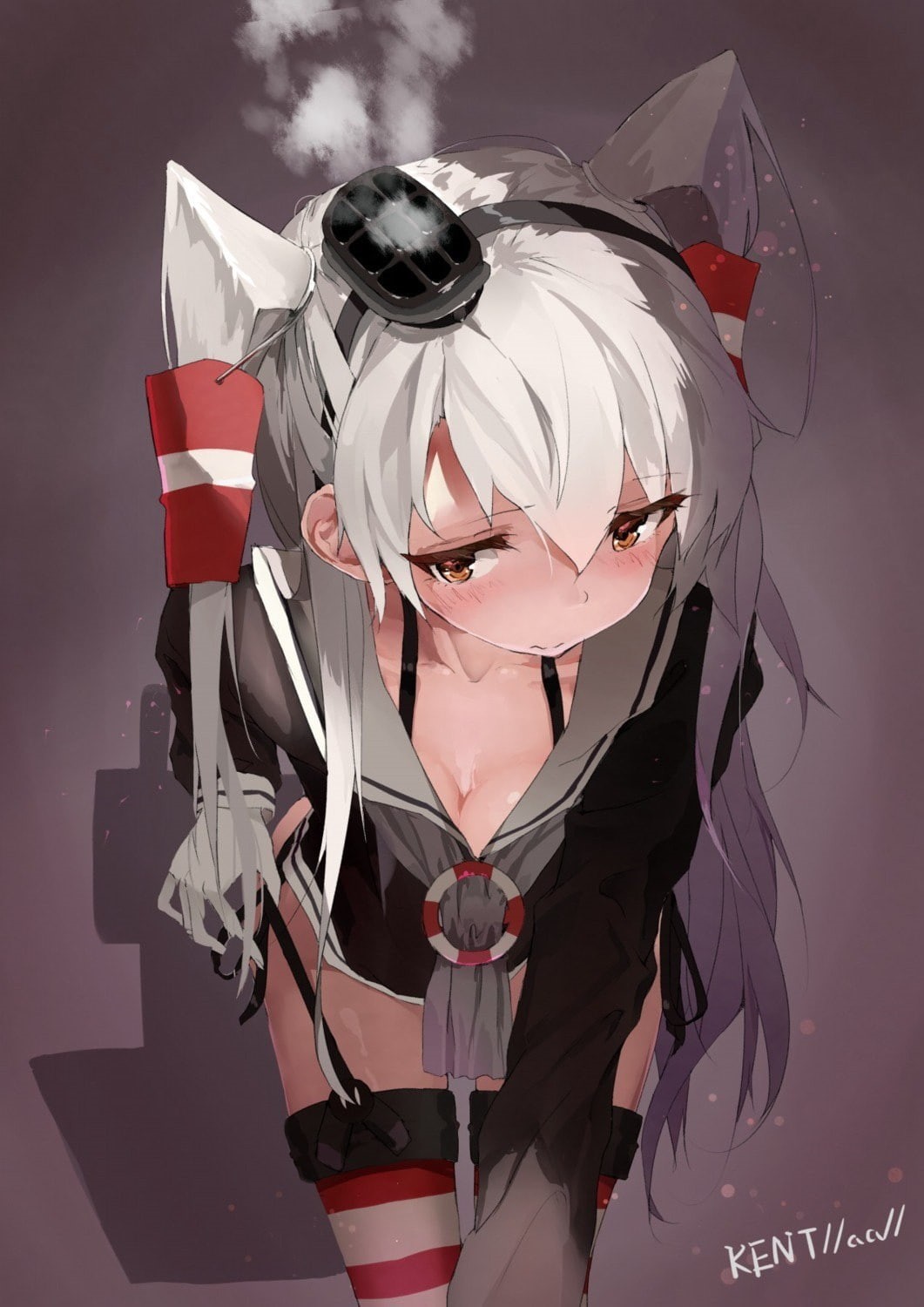 robot, Kantai Collection, representation, 720P, red, mask, indoors, domestic animals, pink color, anime, technology, Amatsukaze (Kancolle), no people, Phone HD Wallpaper