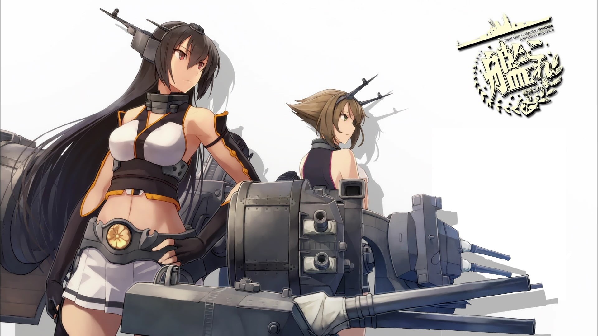 transportation, Mutsu (KanColle), studio shot, uniform, people, anime, occupation, two, characters, technology, lifestyles, real people, hat, Nagato (KanColle), HD Wallpaper