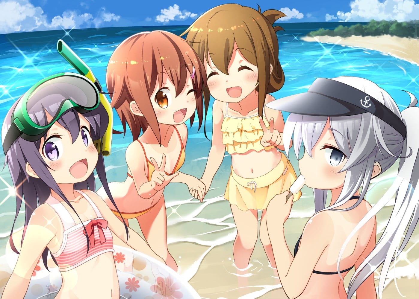 Inazuma (KanColle), Kantai Collection, day, no people, choice, water, female likeness, focus on foreground, inflatable, Akatsuki(Kancolle), representation, HD Wallpaper