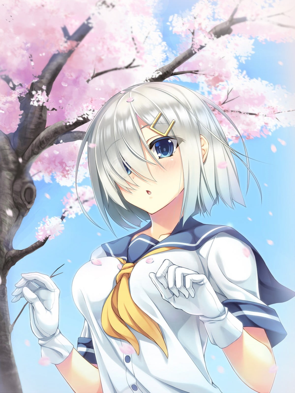 short hair, water, girl, art and craft, fragility, close-up, creativity, outdoors, white hair, painted, representation, nature, flowering plant, haired, Phone HD Wallpaper