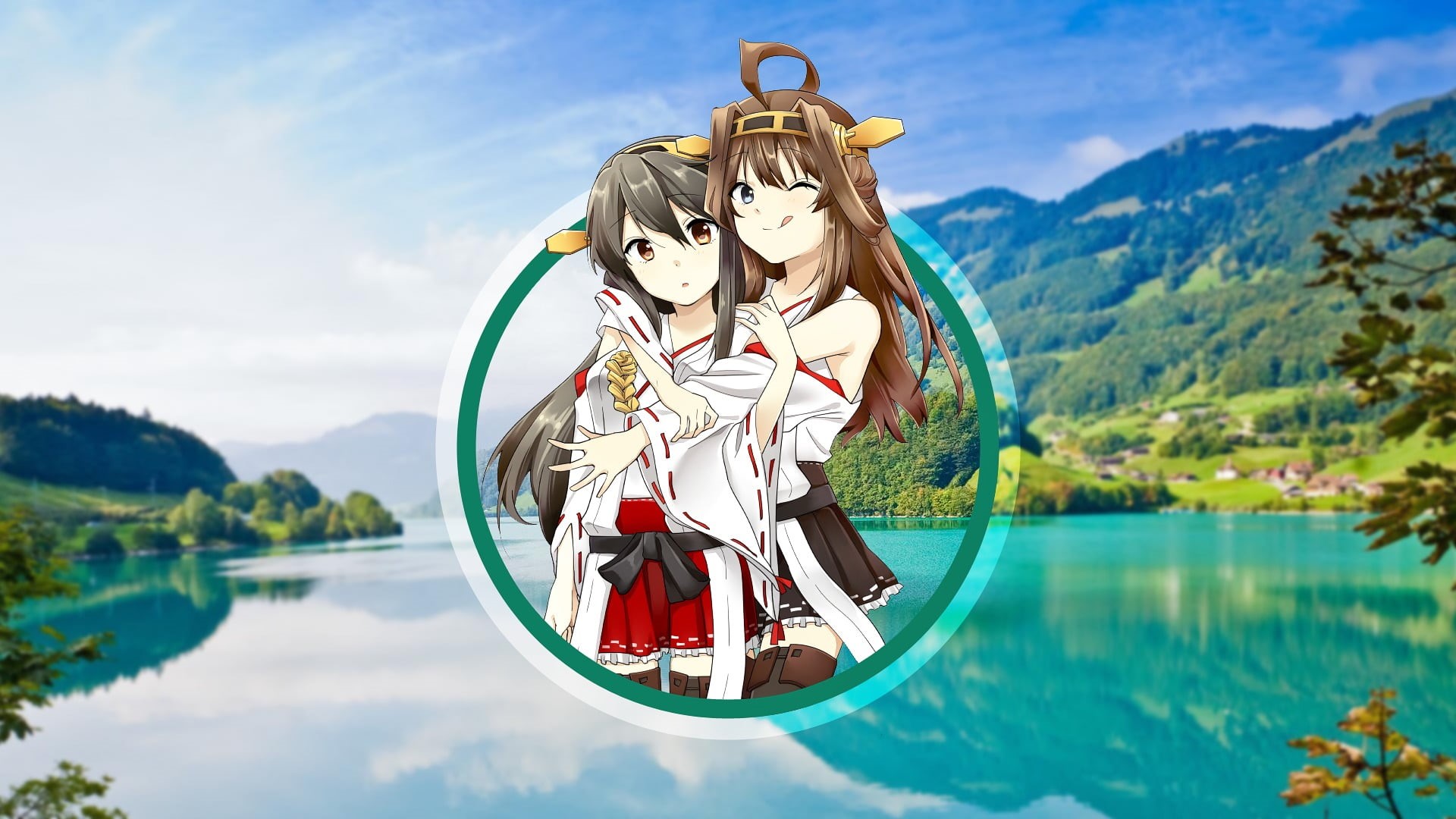 cloud - sky, 1080P, plant, characters, tree, beauty in nature, Kongou (KanColle), outdoors, representation, no people, Kantai Collection, non-urban scene, HD Wallpaper