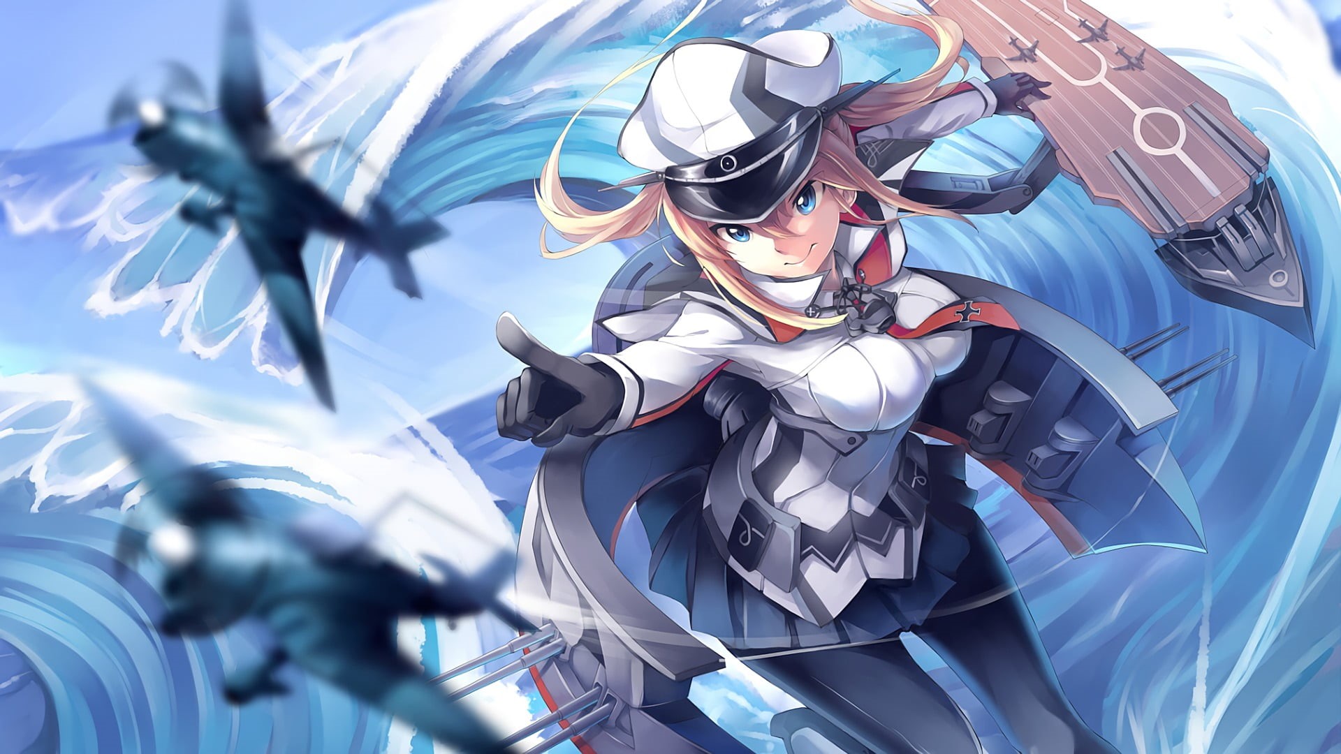 portrait, anime girls, outdoors, males, headwear, Kantai Collection, glasses, one person, adult, headshot, waist up, anime, front view, helmet, men, day, HD Wallpaper