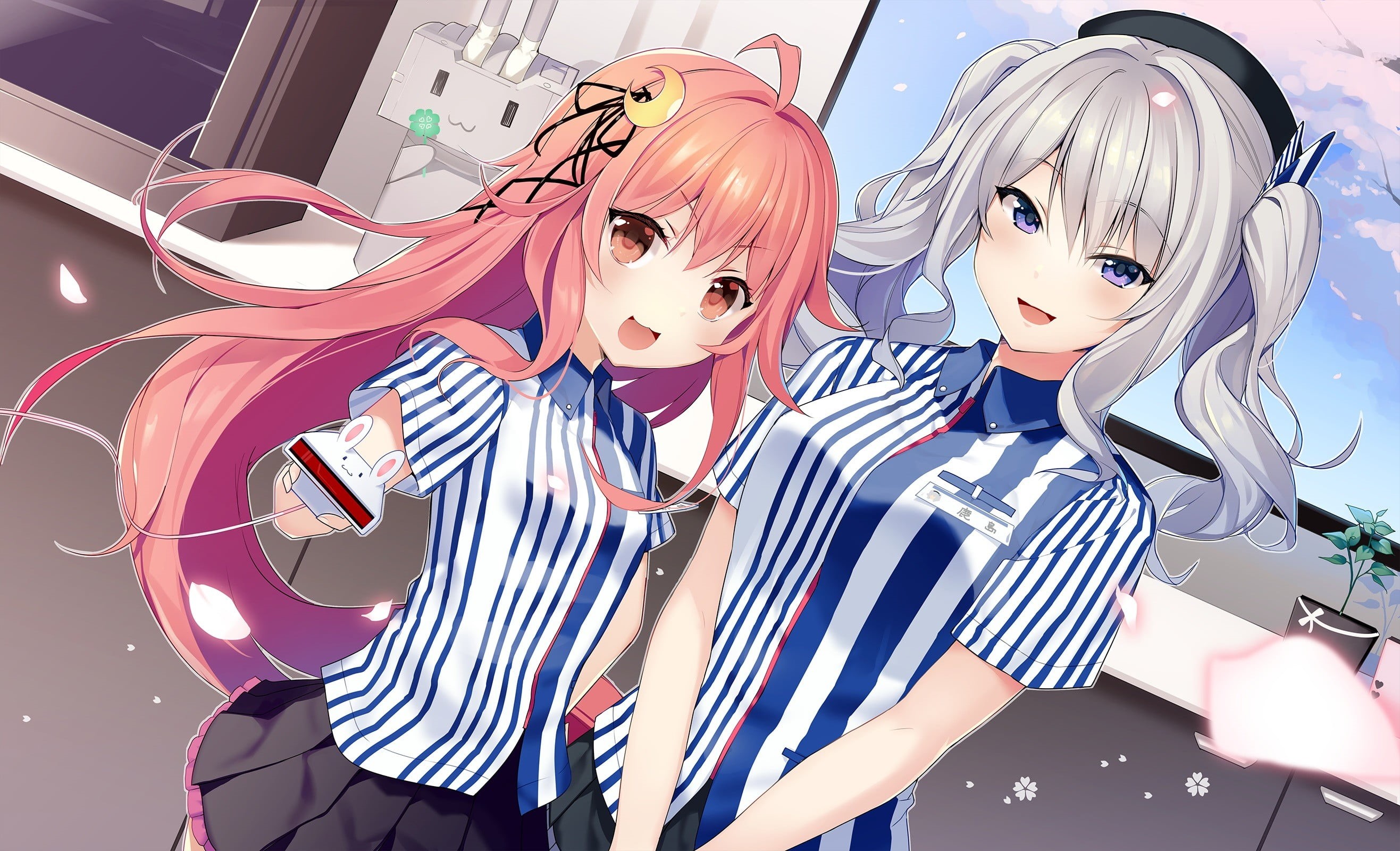 close-up, emotion, high angle view, representation, females, human representation, anime, Uzuki (KanColle), Rensouhou-chan, women, childhood, large group of objects, HD Wallpaper