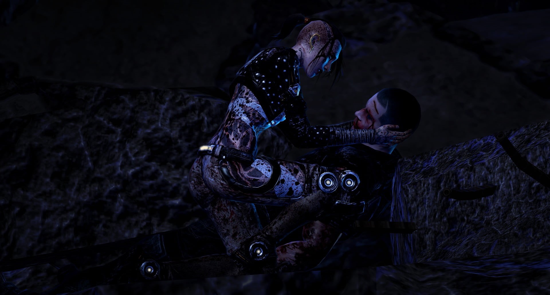 fear, female, characters, full length, spooky, adult, monster - fictional character, 1080P, indoors, lying down, one person, real people, Mass Effect, HD Wallpaper