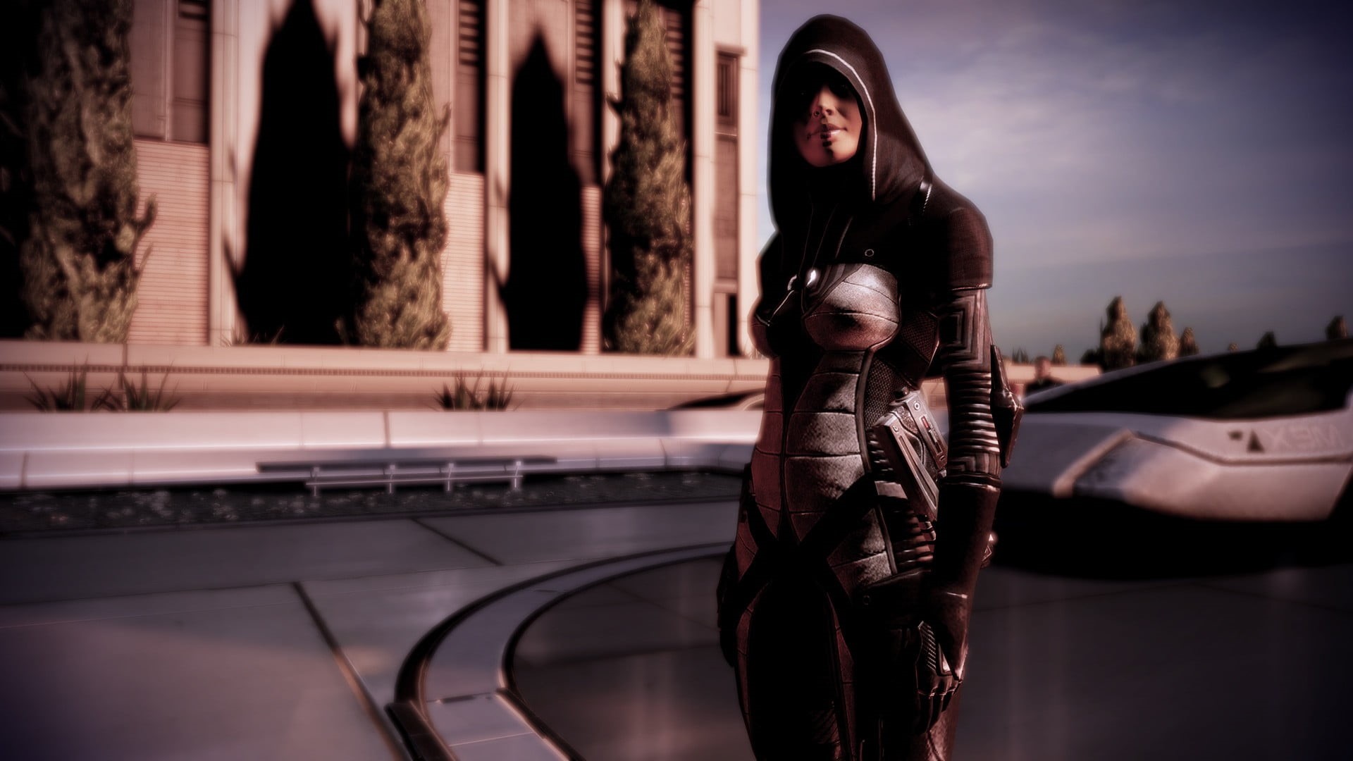 video games, young adult, adult, contemplation, lifestyles, 1080P, beauty, hairstyle, clothing, three quarter length, casual clothing, Mass Effect, hair, HD Wallpaper