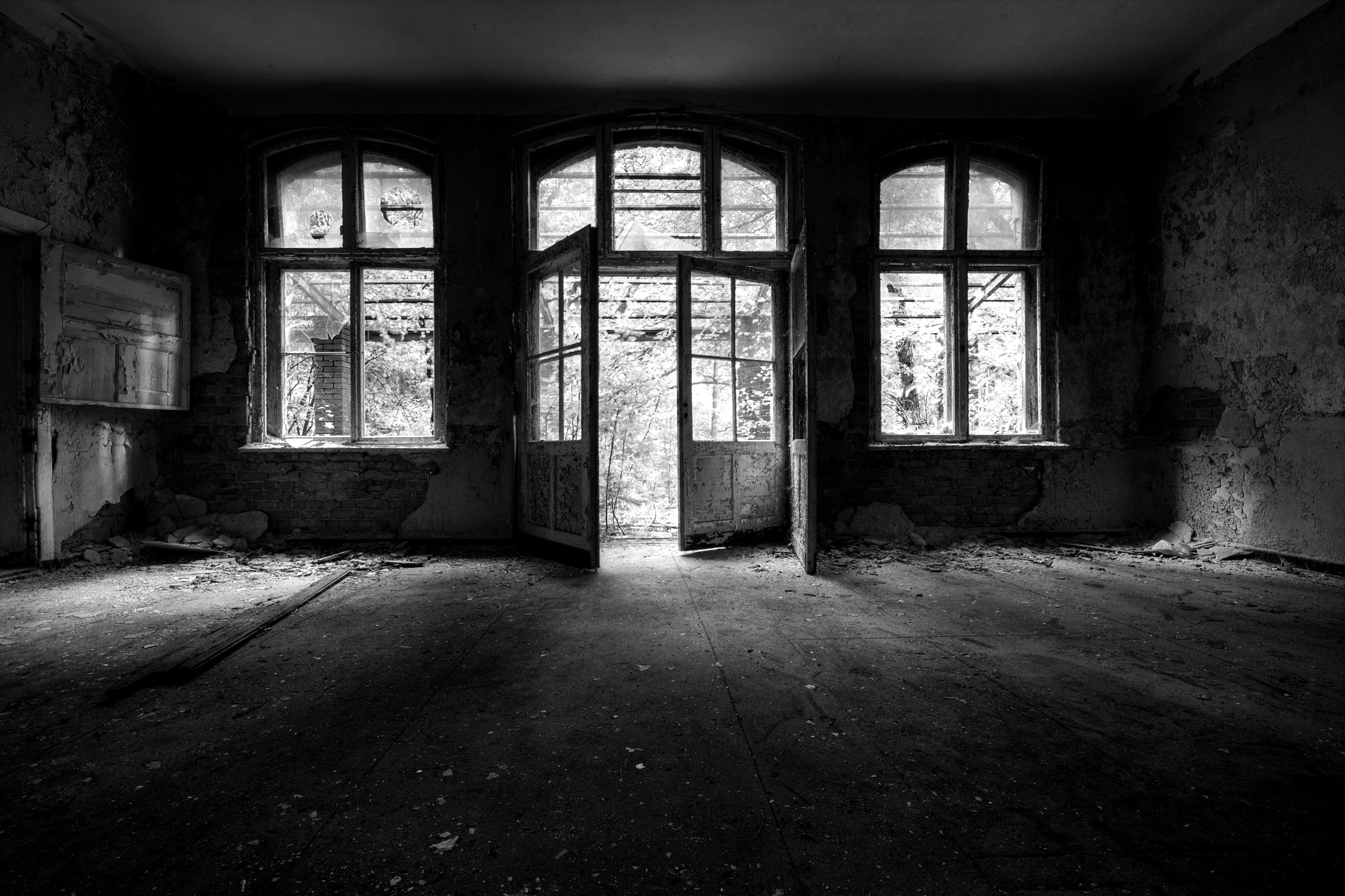 dark, rotting, demolished, domestic Room, unhygienic, the room, run-Down, damaged, picture, decline, mood, absence, house, stained, building, built Structure, HD Wallpaper