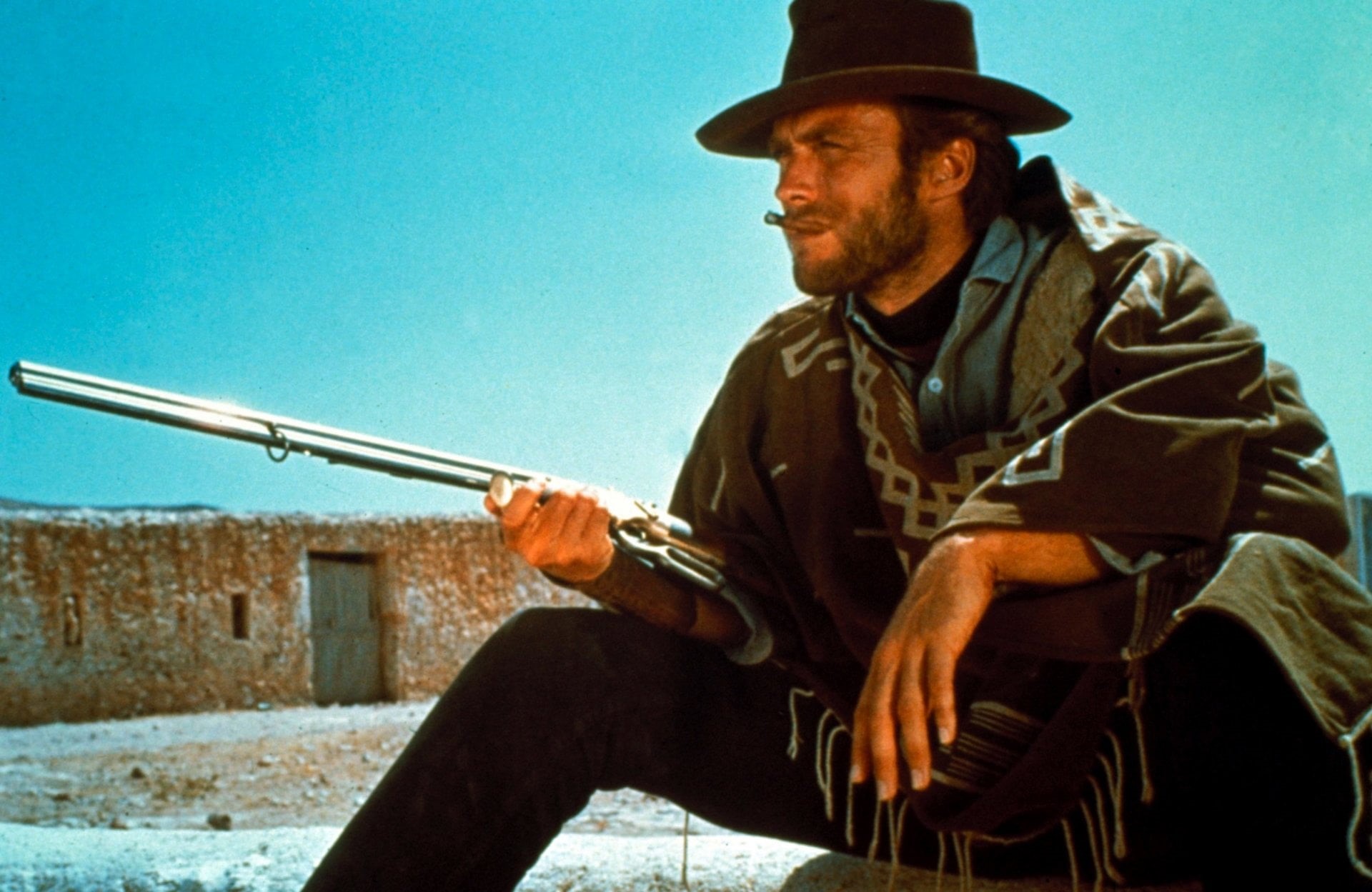 looking, hat, clothing, one person, Movie, real people, holding, hunter, brown, adult, cowboy, leisure activity, shotgun, For A Few Dollars More, males, HD Wallpaper
