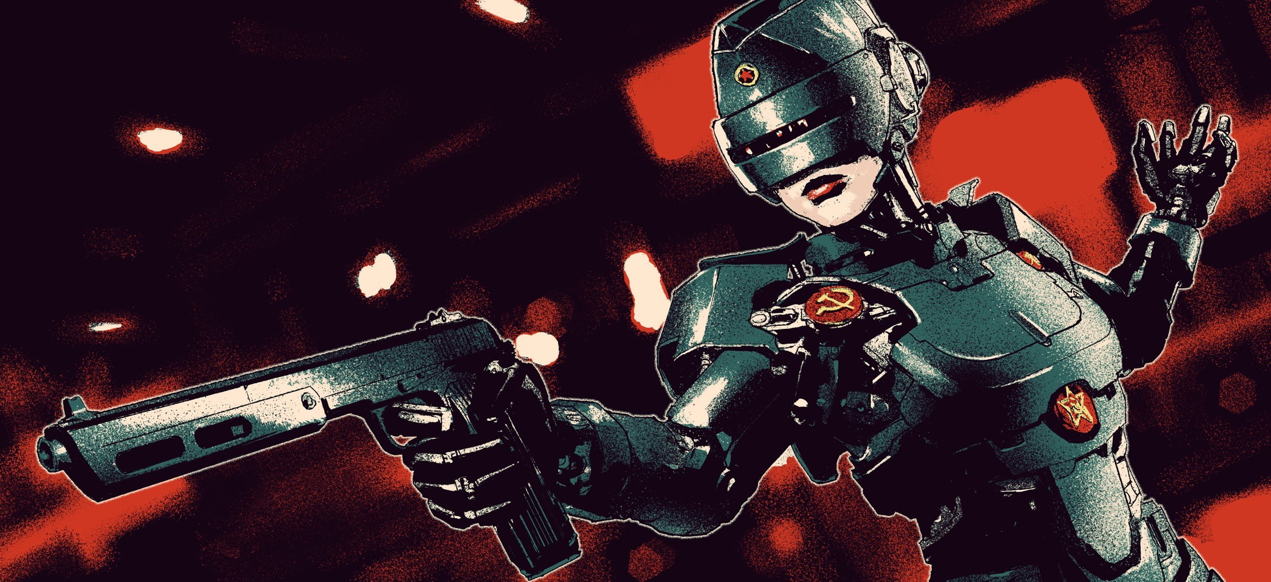 2K, night, shield, artwork, conflict, illuminated, military, men, weapon, genderswap, clothing, RoboCop, people, indoors, safety, army soldier, gun, protection, HD Wallpaper