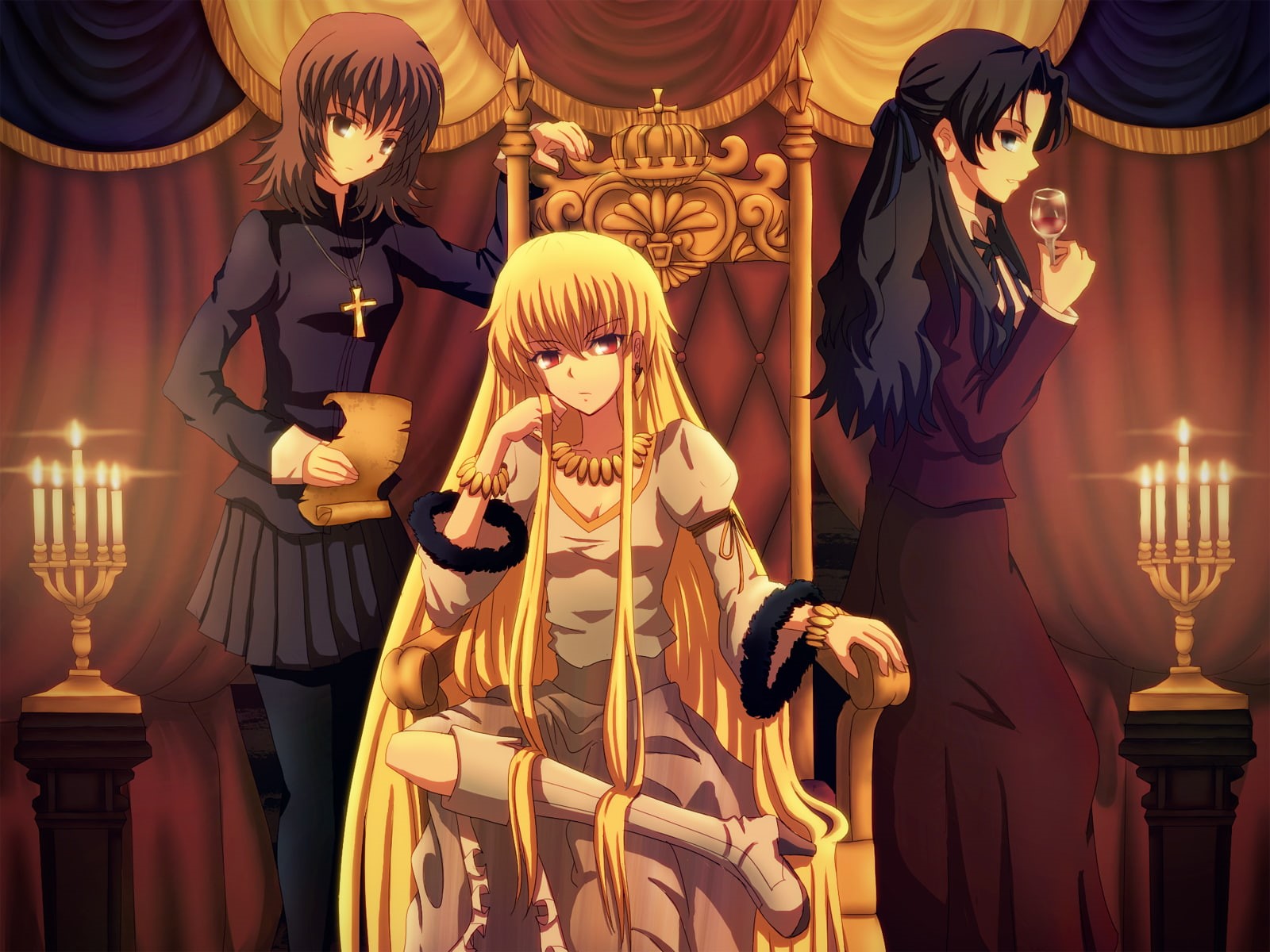 stay, 720P, kotomine, genderswap, tokiomi, tohsaka, gilgamesh, night, fate, kirei, HD Wallpaper