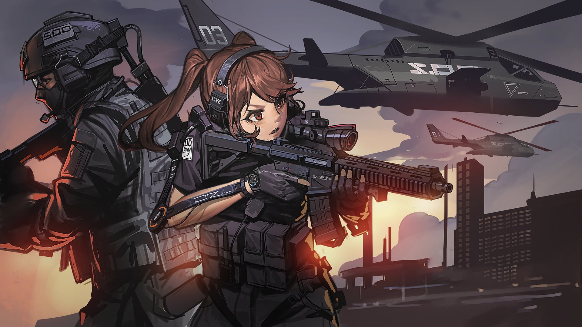 nature, day, two people, young men, military, Exoskeleton, girls with guns, young adult, front view, clothing, lifestyles, gun, government, people, holding, HD Wallpaper