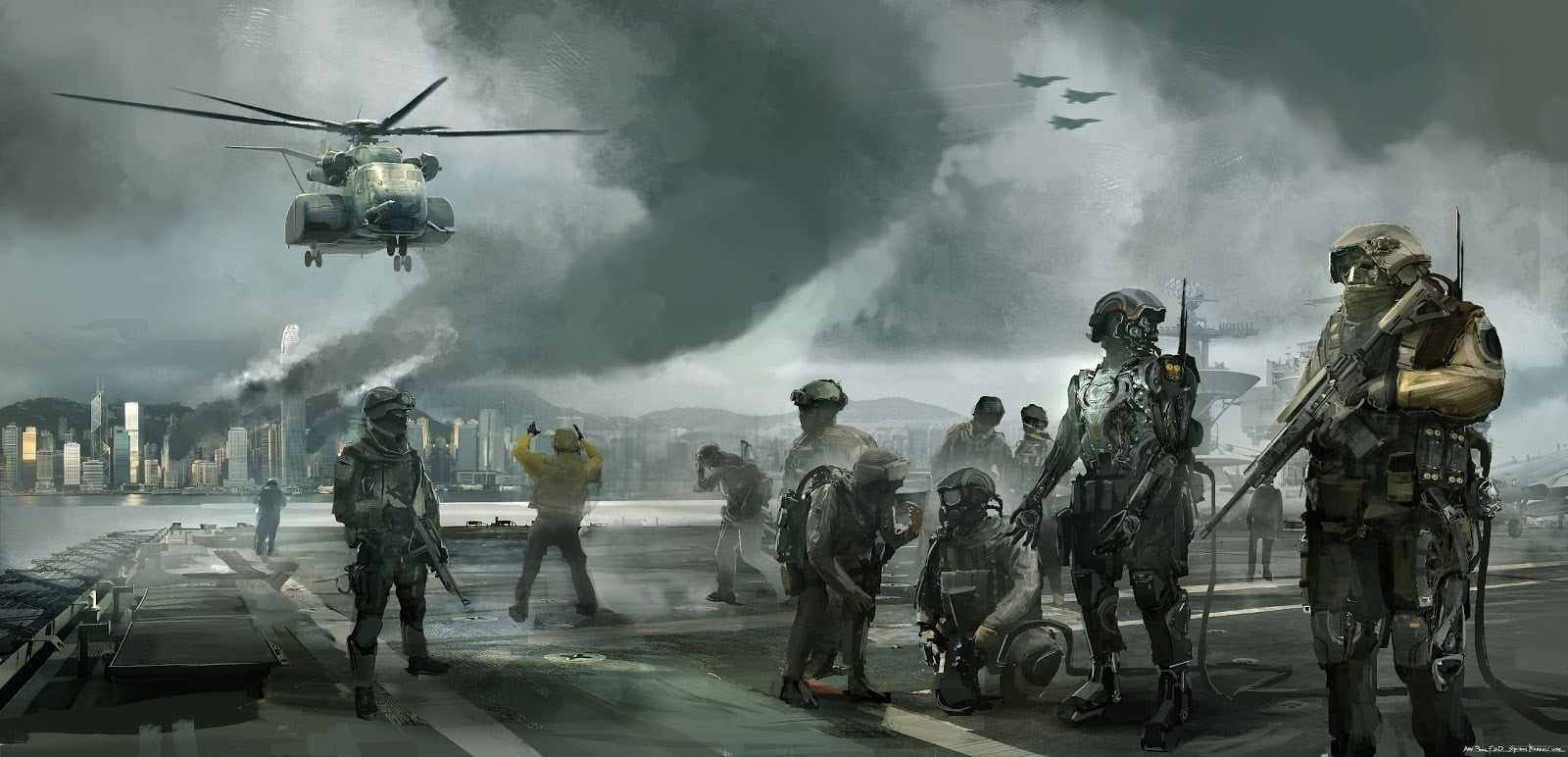 pixelated, motion, men, smoke - physical structure, sky, day, group of people, real people, architecture, soldier, mode of transportation, air vehicle, HD Wallpaper