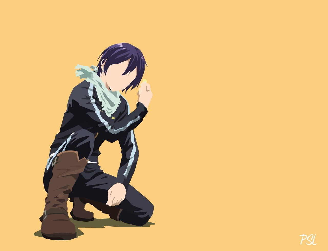 young adult, indoors, motion, men, studio shot, copy space, Noragami, 720P, sport, front view, adult, cut out, yellow, colored background, full length, HD Wallpaper