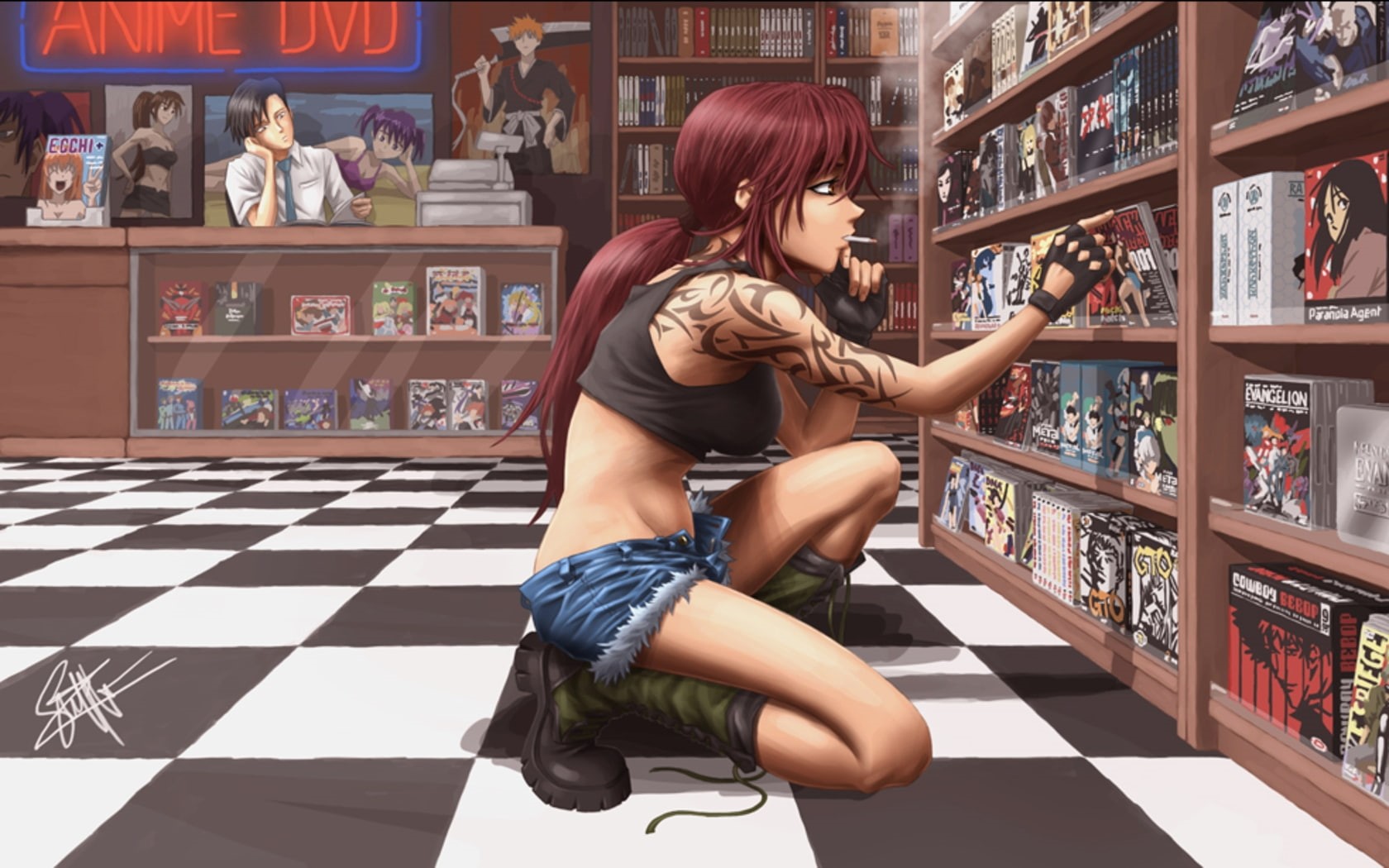 Revy, Black Lagoon, lagoon, meta, black, art, 720P, hd, x, HD Wallpaper