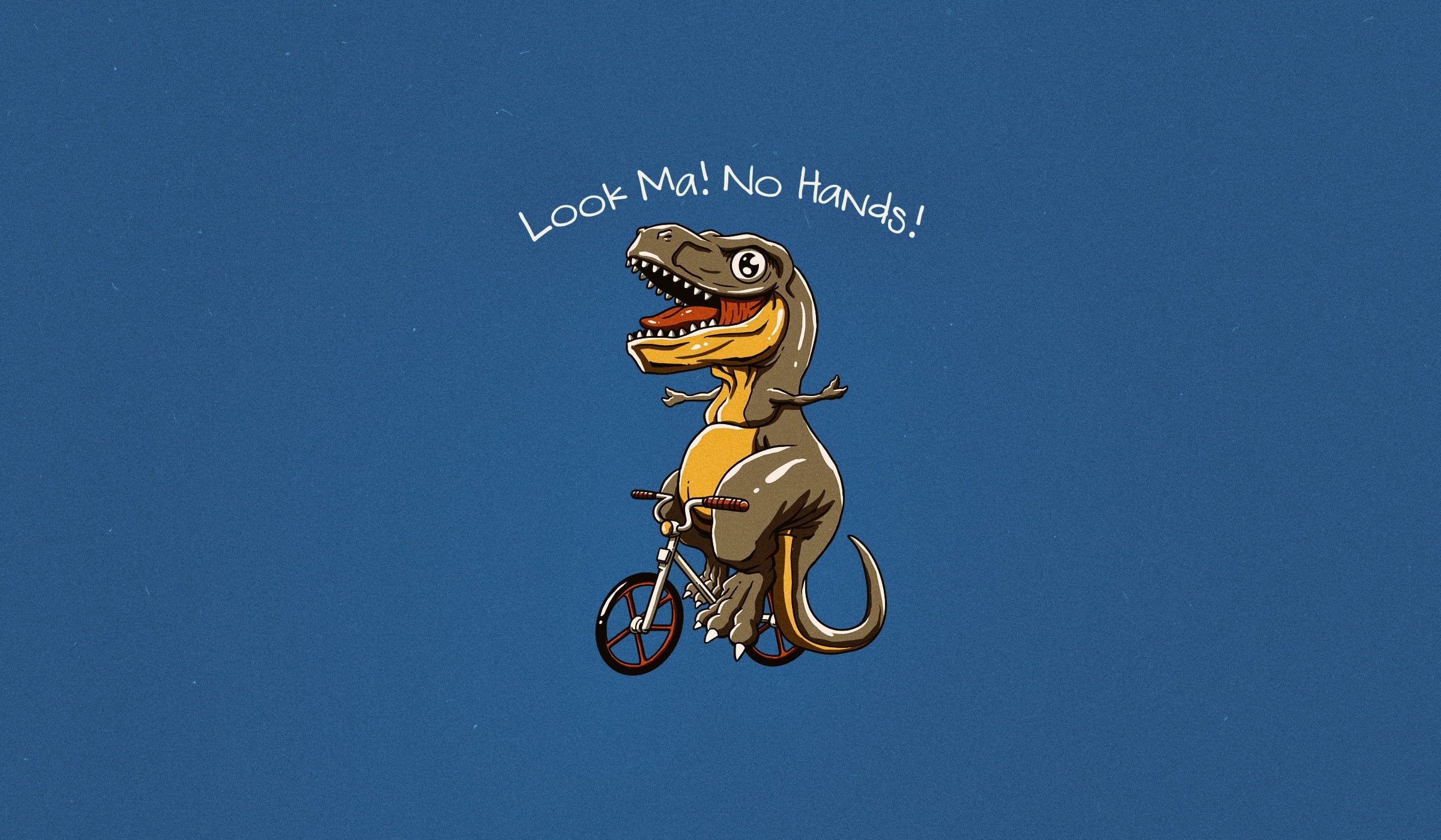 Vincenttrinidad, by Vincenttrinidad, Tyrannosaurus, Minimalism, No hands, Art, Rex, T-Rex, 1080P, Bike, Look Ma! No Hands!, Dinosaur, HD Wallpaper