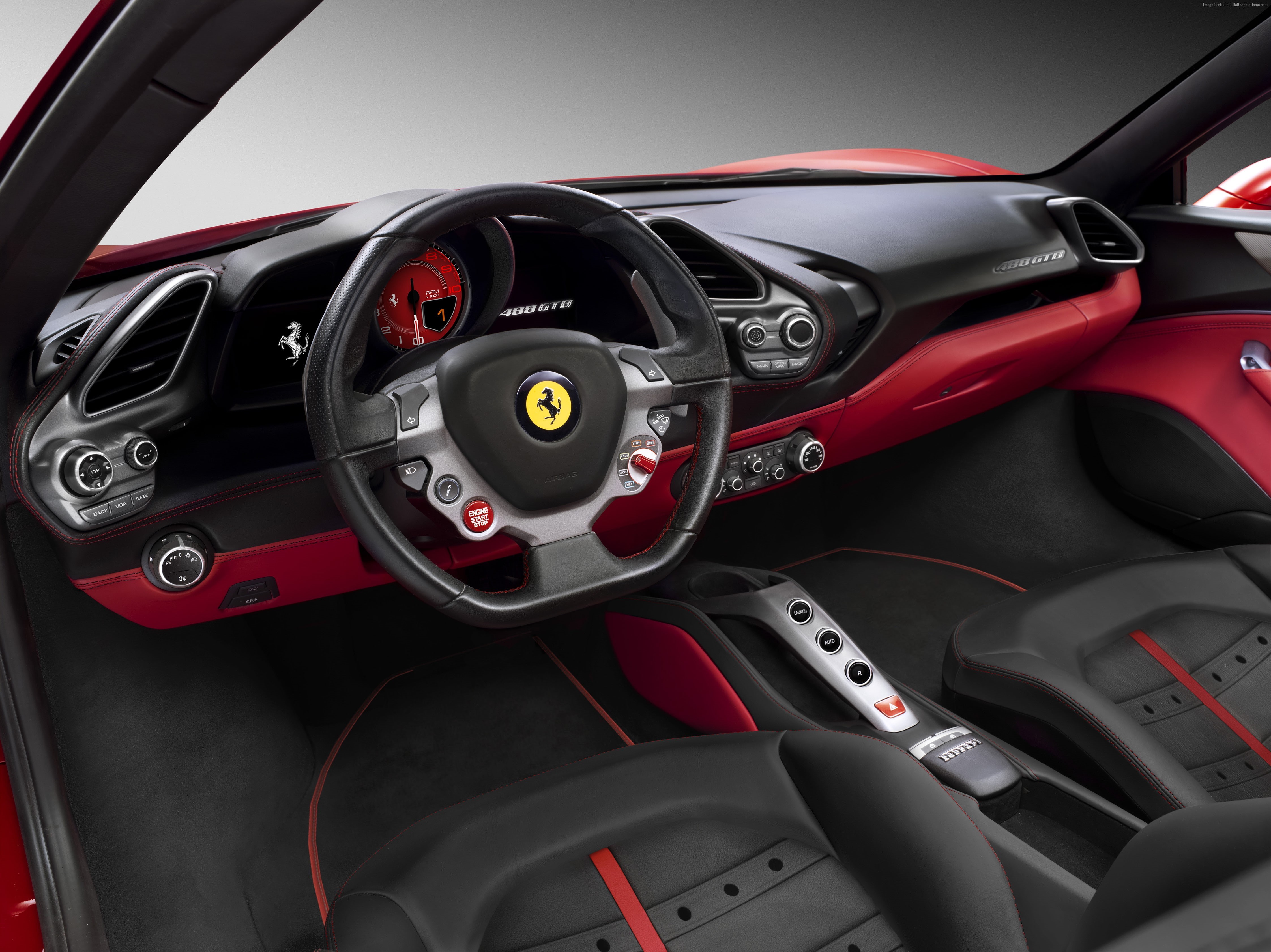 review, Ferrari 488 GTB, supercar, sport car, rent, interior, 4K, buy, coupe, HD Wallpaper