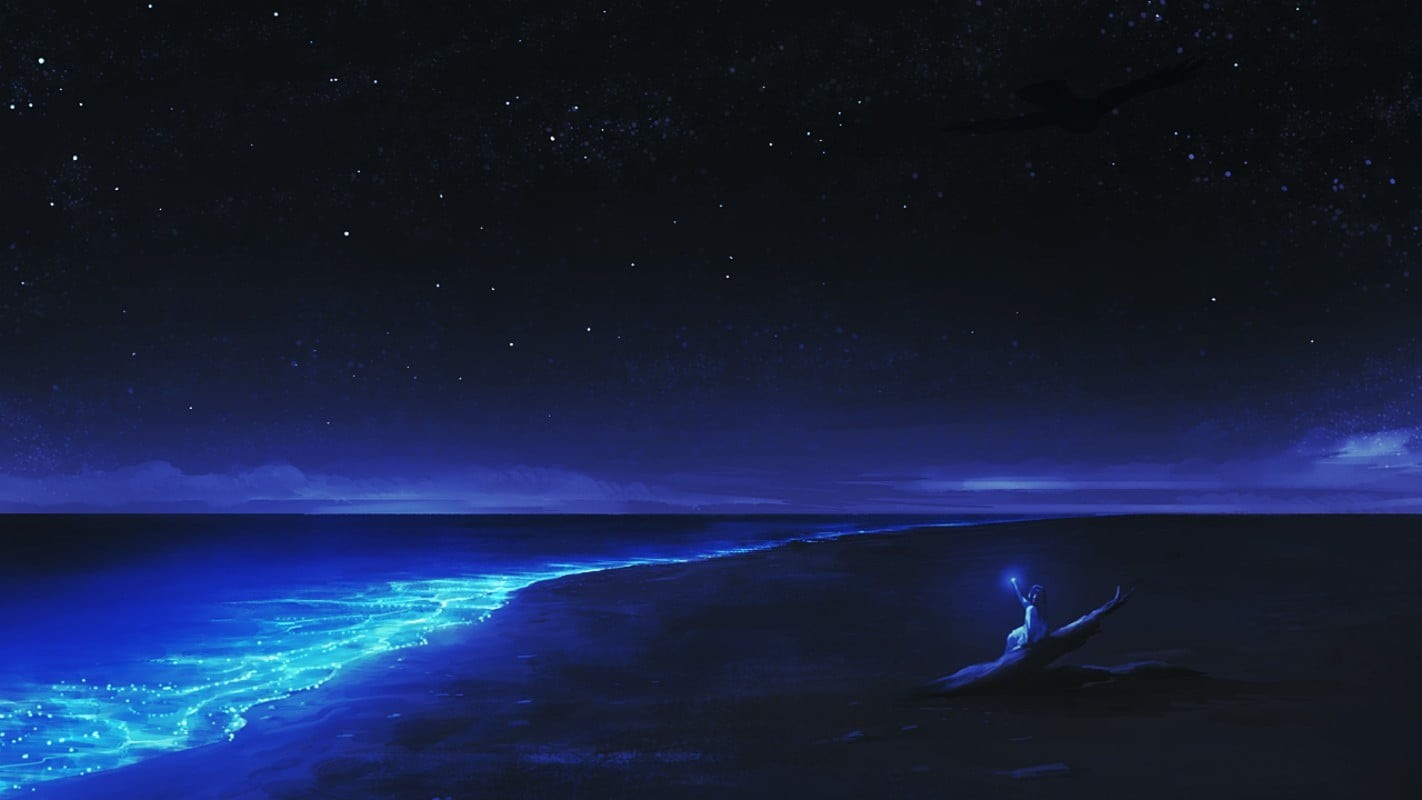 no people, astronomy, water, 720P, screen, monitor, sky, flat, star, hope, tranquil scene, night, illuminated, nature, space, galaxy, computer, black, HD Wallpaper
