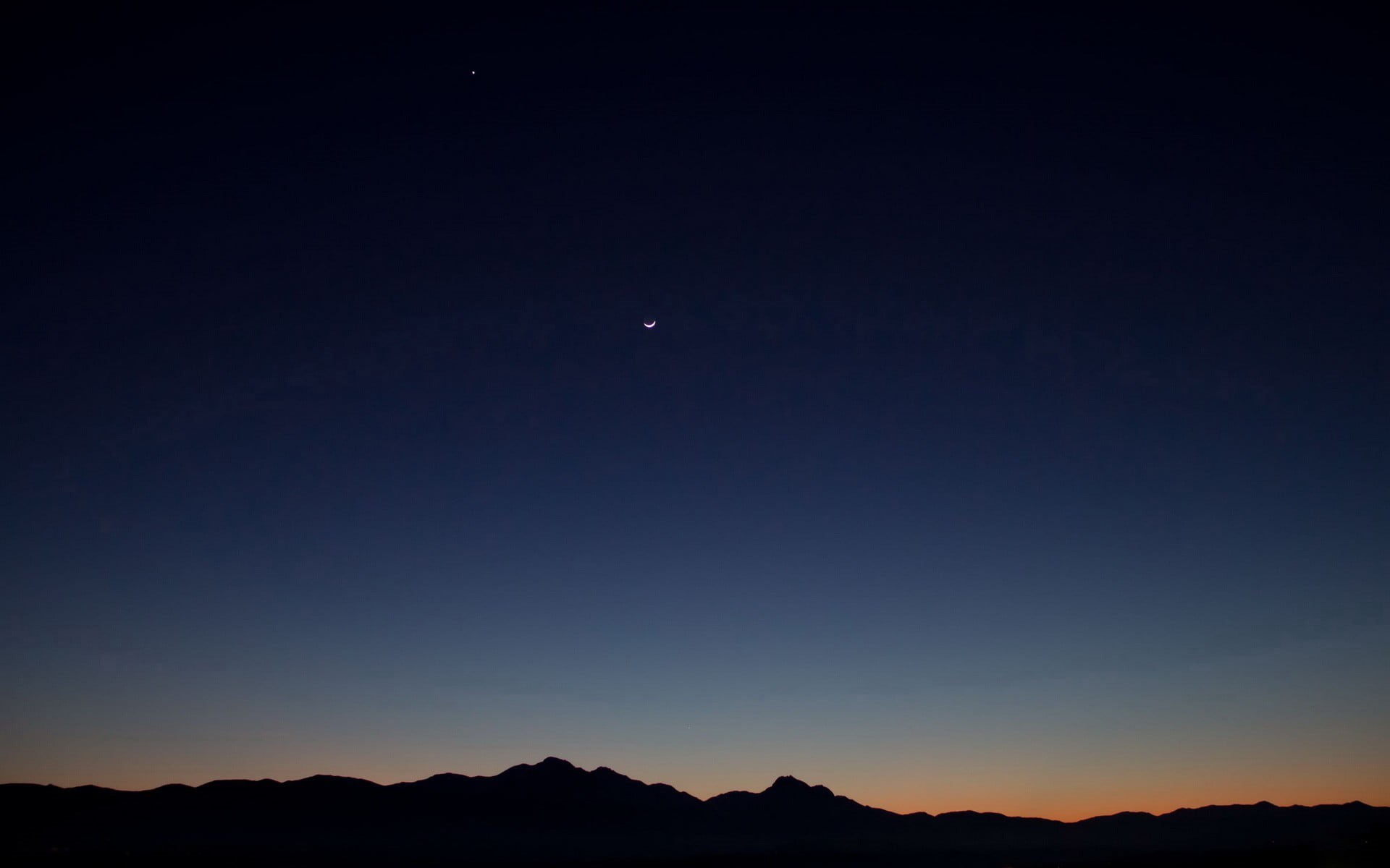 no people, computer, idyllic, beauty in nature, night, copy space, monitor, sky, black, silhouette, clear sky, scenics - nature, star - space, flat, 1080P, HD Wallpaper