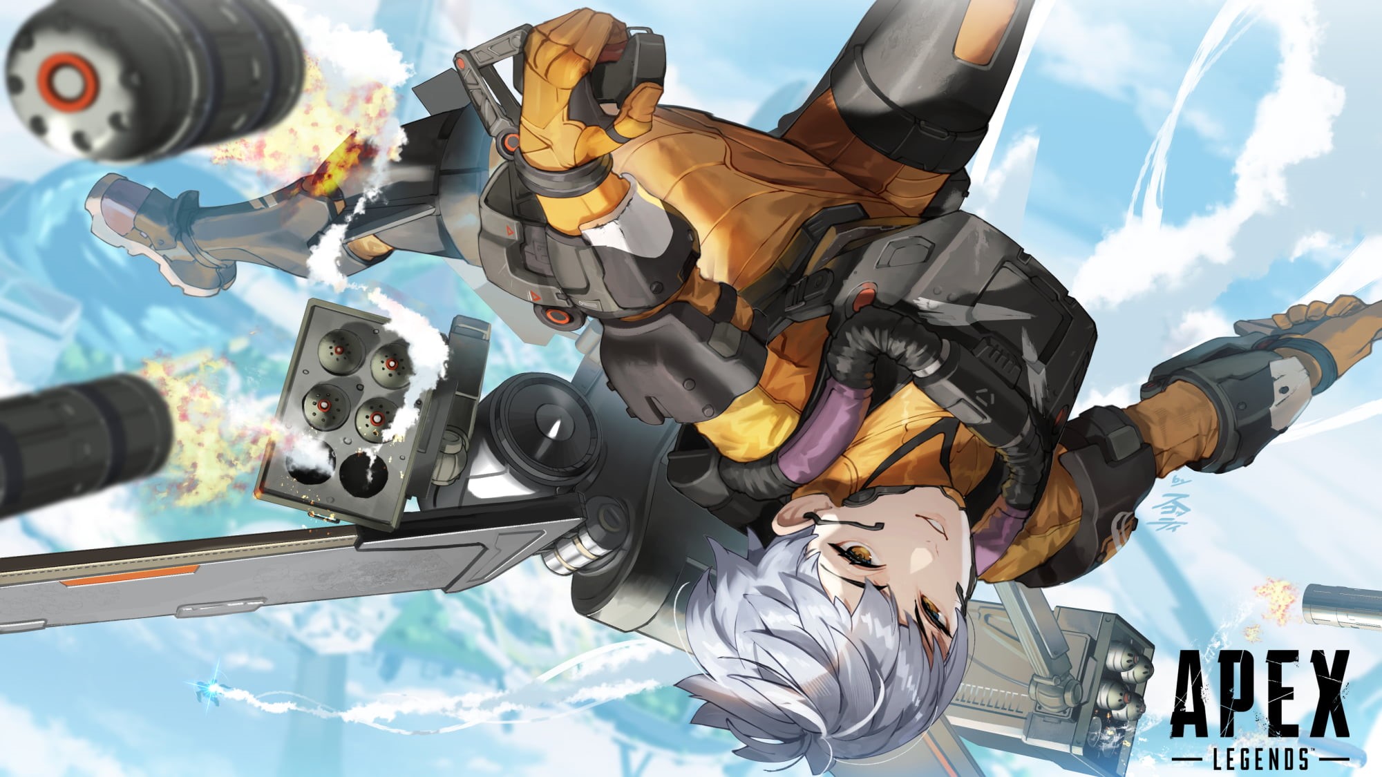 short hair, anime girls, Valkyrie(Apex Legends), Sco_ttie, Apex Legends, 1080P, anime, HD Wallpaper