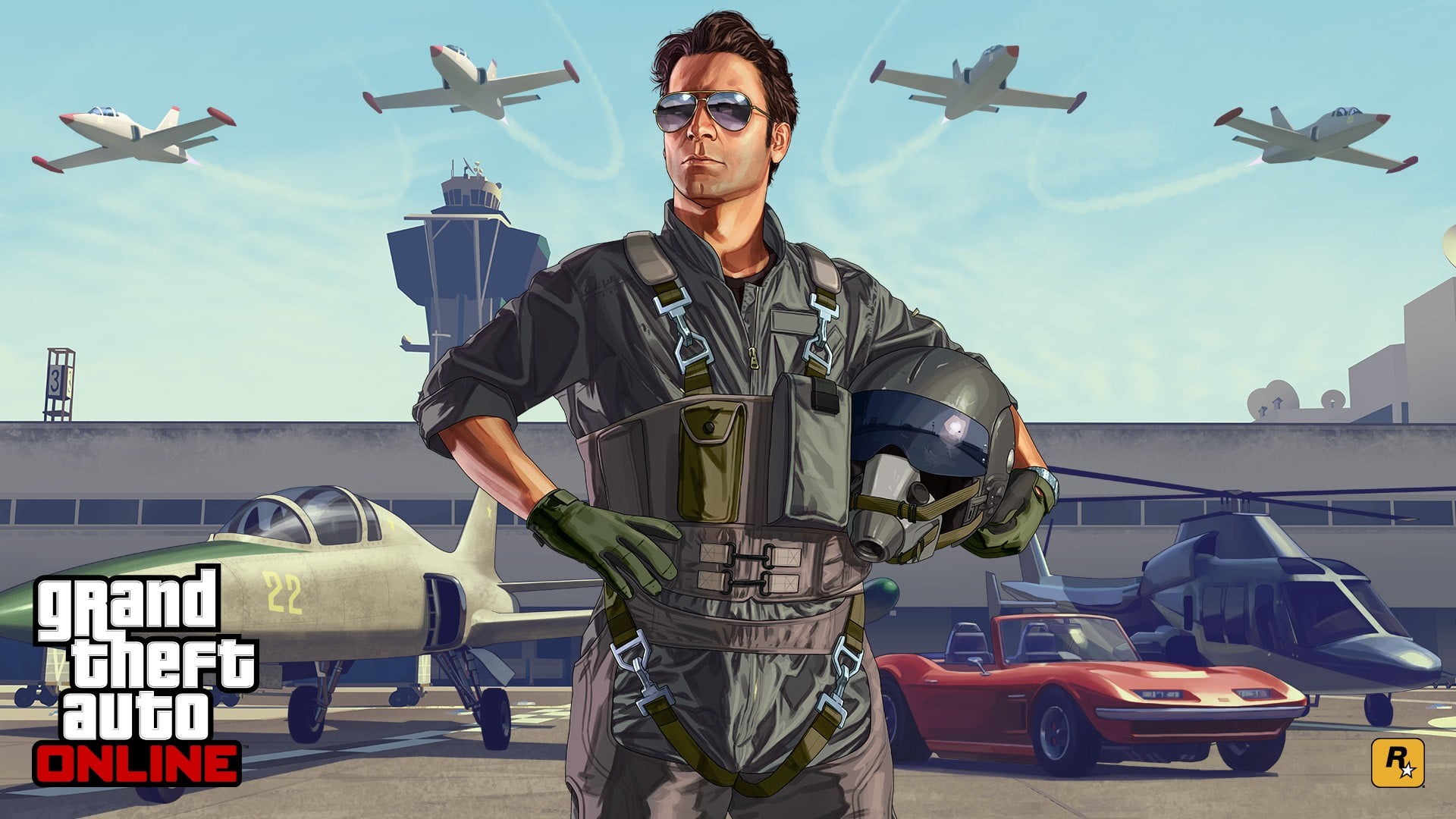 theft, men, standing, one person, architecture, auto, young men, uniform, sky, looking at camera, security, young adult, 1080P, game, portrait, built structure, HD Wallpaper