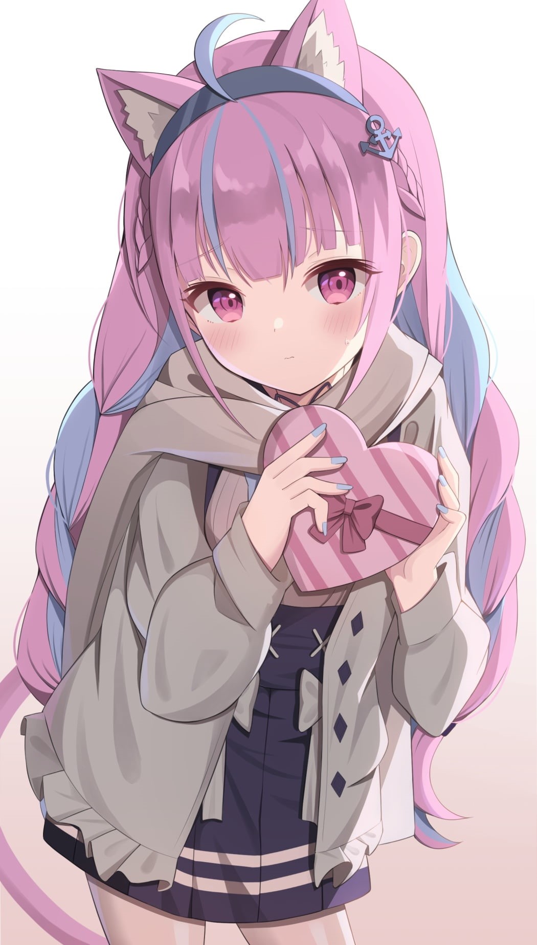 Hololive, Minato Aqua, 720P, animal ears, Starfox1015, anime, Virtual Youtuber, vertical, anime girls, Phone HD Wallpaper