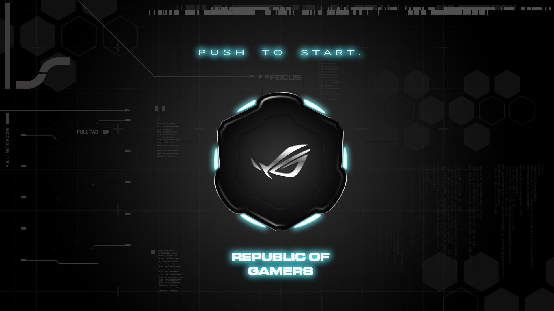 technology, information, sign, protection, device screen, security, data, illuminated, logo, 1080P, text, Republic of Gamers, grey, communication, glowing, HD Wallpaper
