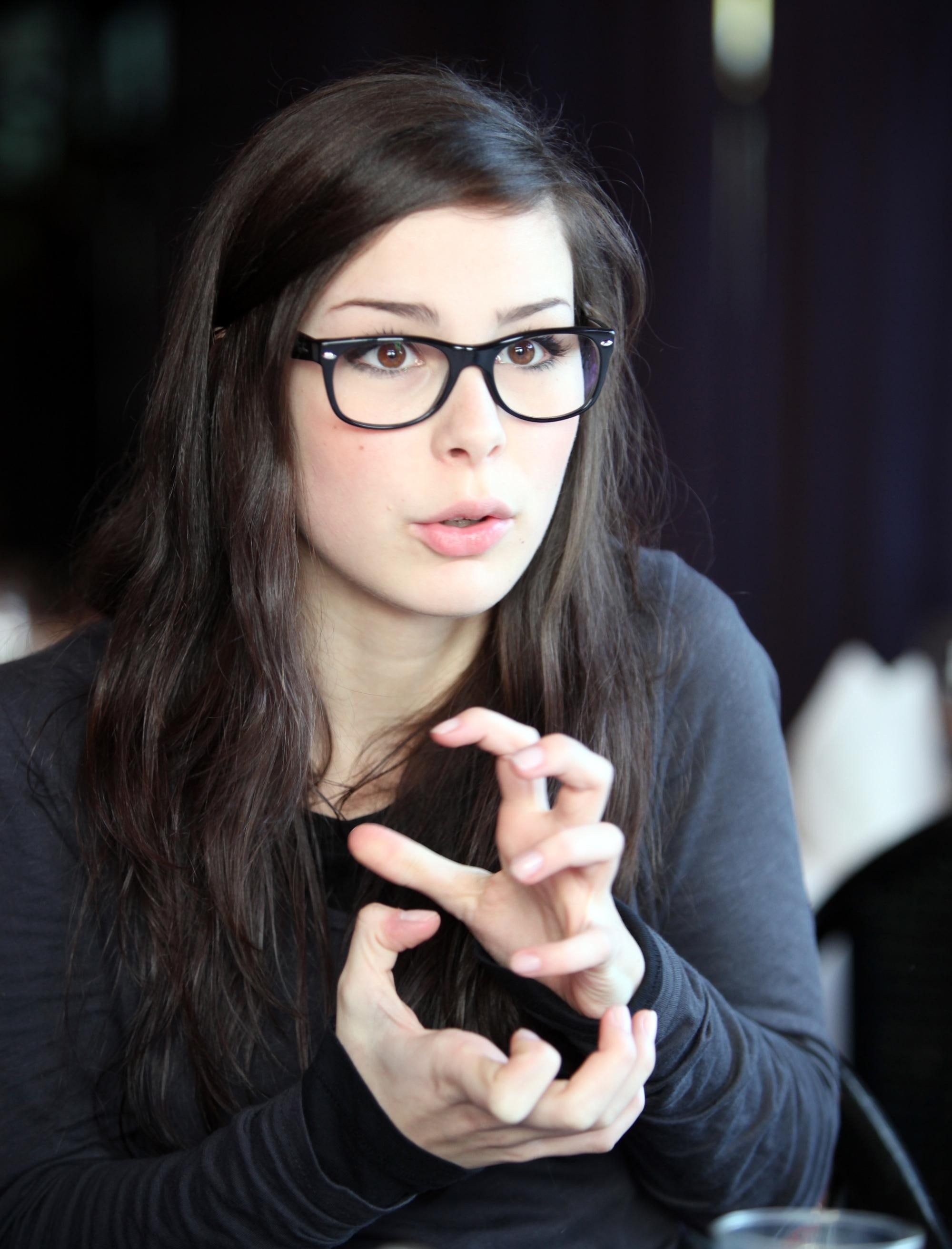 women, art, lena, girls, meyerlandrut, glasses, hd, girls with glasses, 2K, Lena Meyer-Landrut, people, Phone HD Wallpaper