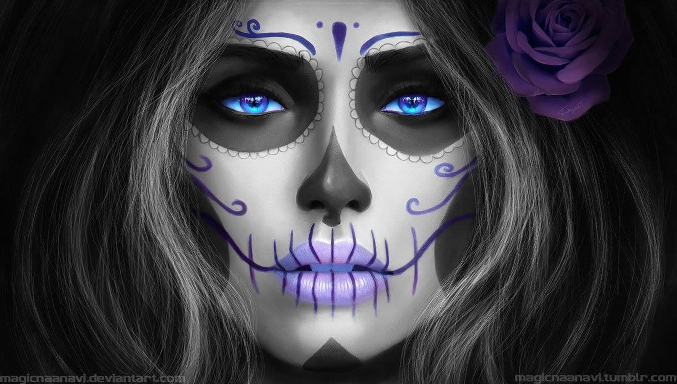 render, MagicnaAnavi, face paint, Sugar Skull, 720P, face, HD Wallpaper