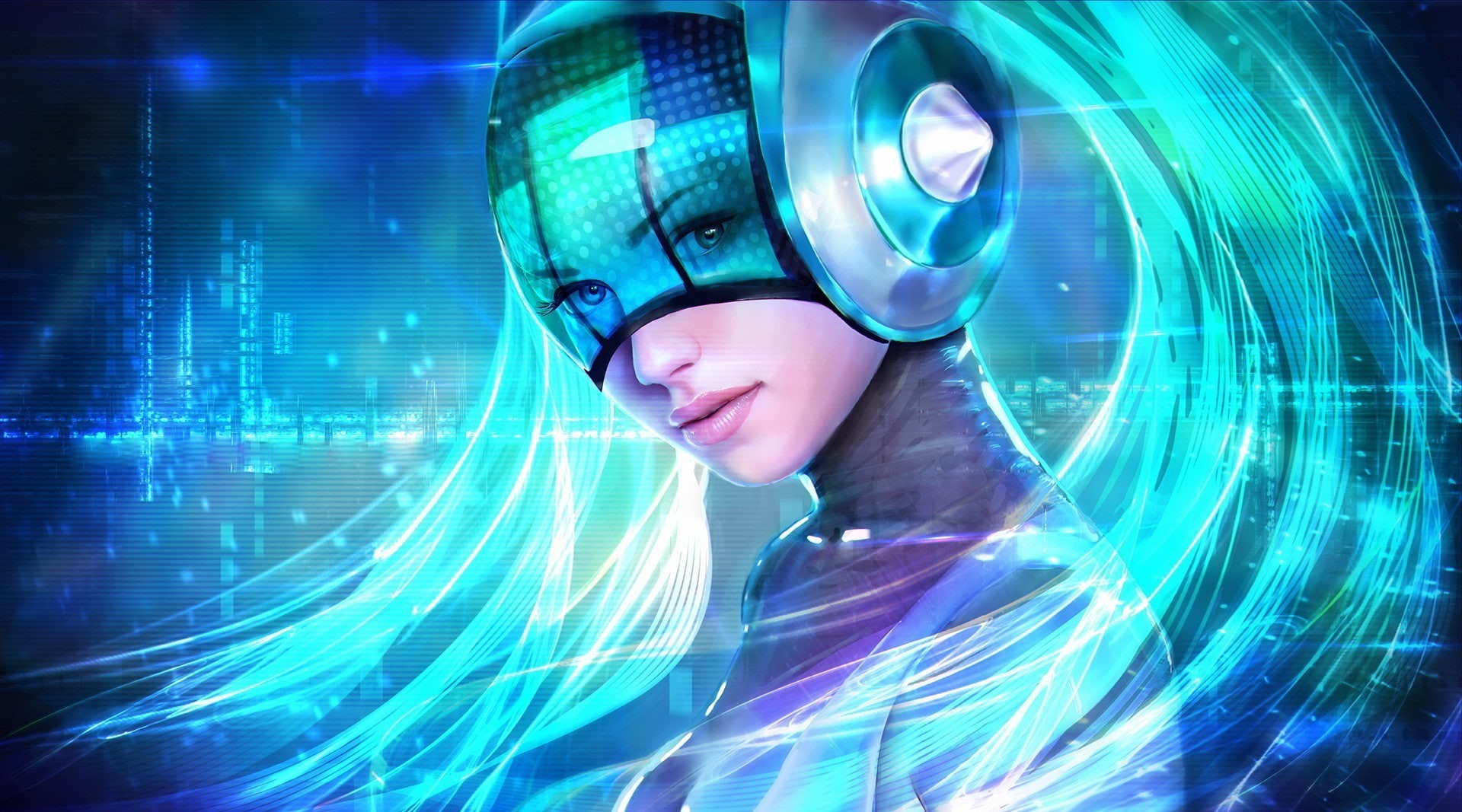 digital art, League of Legends, 1080P, DJ Sona, futuristic, MagicnaAnavi, 3D, HD Wallpaper