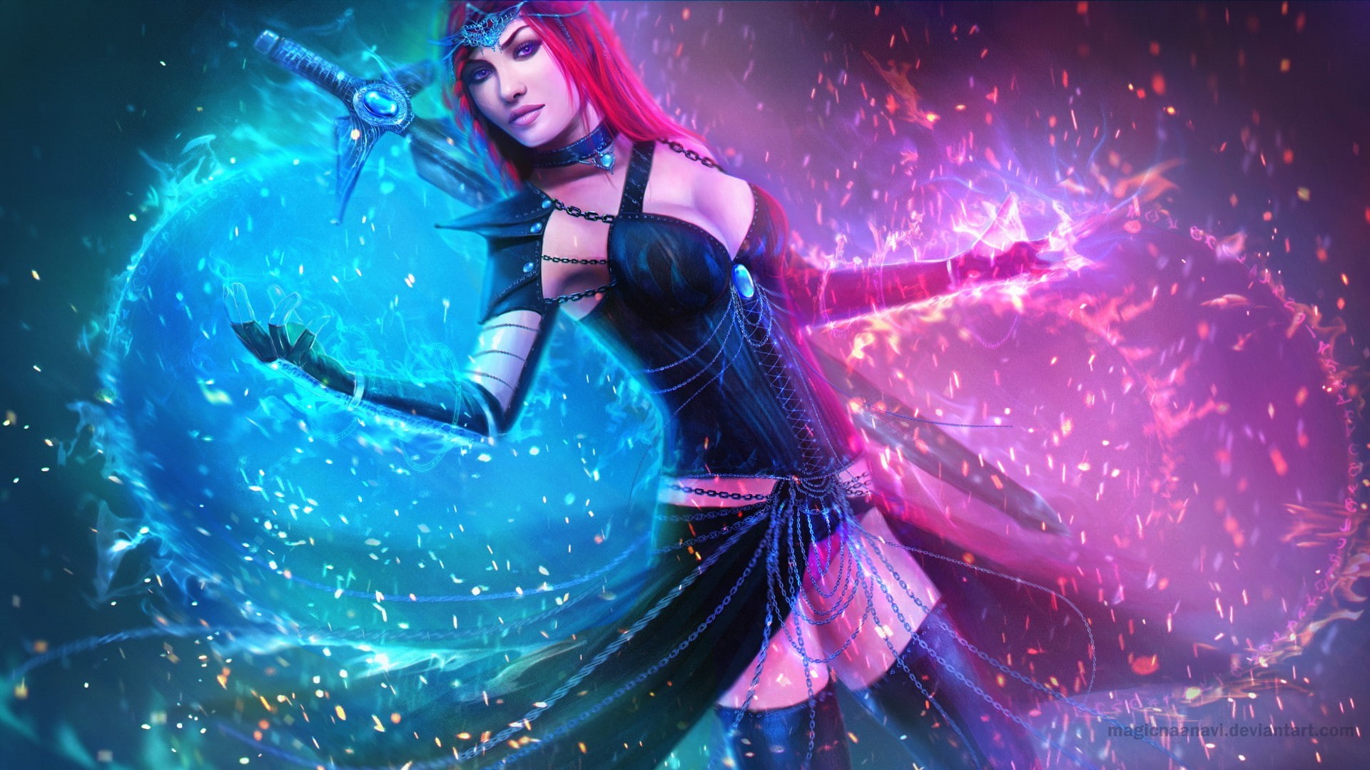 MagicnaAnavi, pink hair, anime, 1080P, League of Legends, realistic, anime girls, HD Wallpaper
