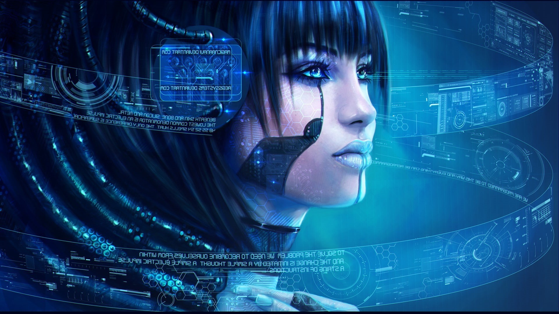 security, digital art, women, internet, human body part, digital composite, robot, Futuristic, connection, adult, beautiful woman, business, technology, HD Wallpaper
