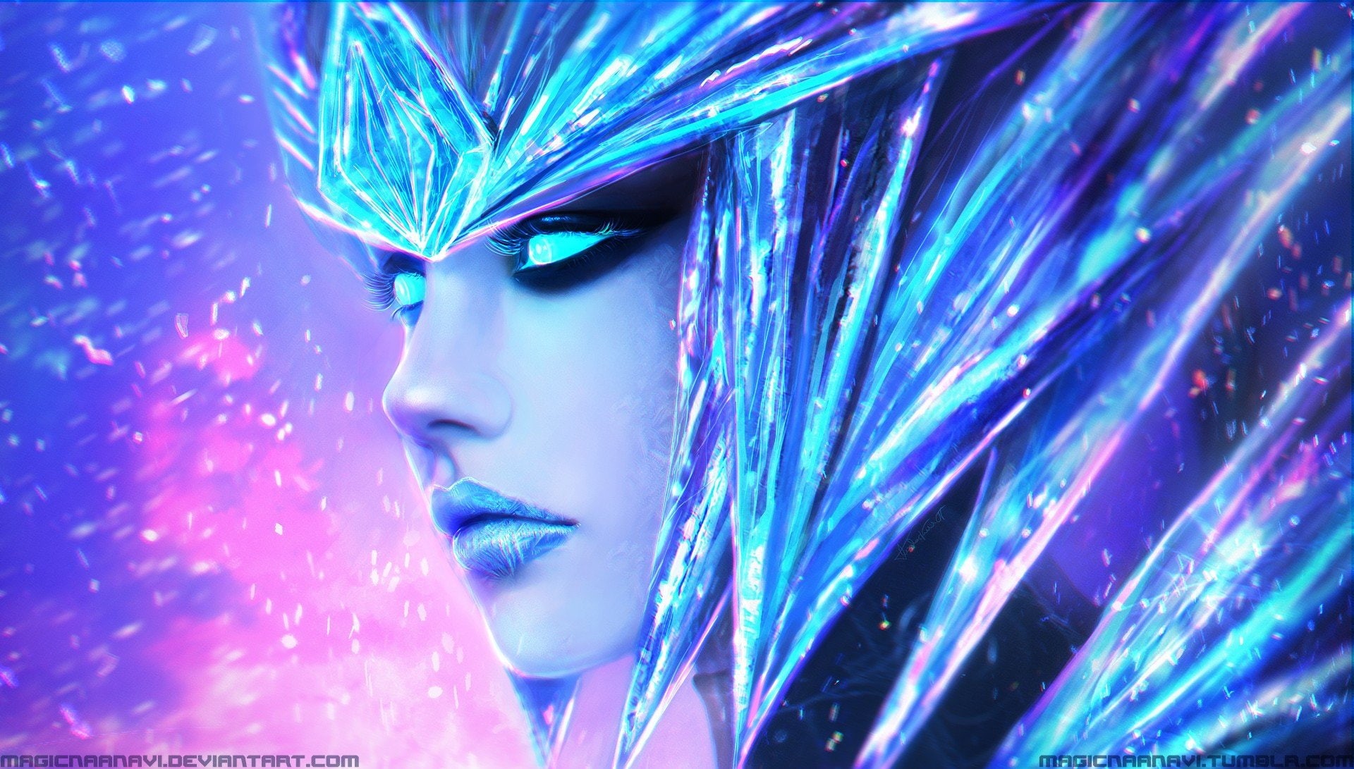 Realistic, blue eyes, Shyvana, Anime Girls, anime, render, MagicnaAnavi, 1080P, HD Wallpaper