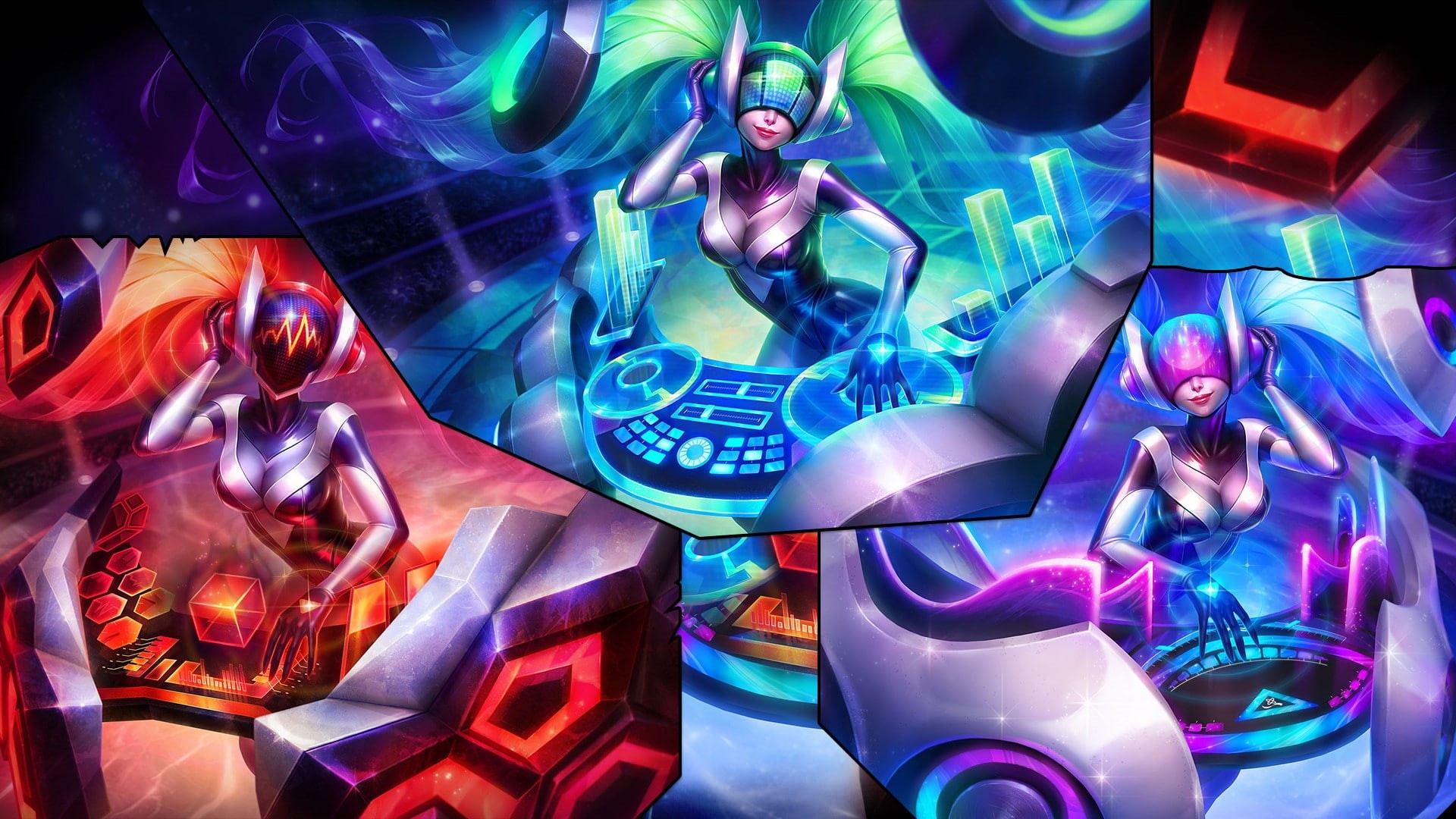 1080P, multi colored, DJ Sona, inflatable, digital composite, Sona (League of Legends), choice, enjoyment, League of Legends, indoors, fashion, purple, HD Wallpaper
