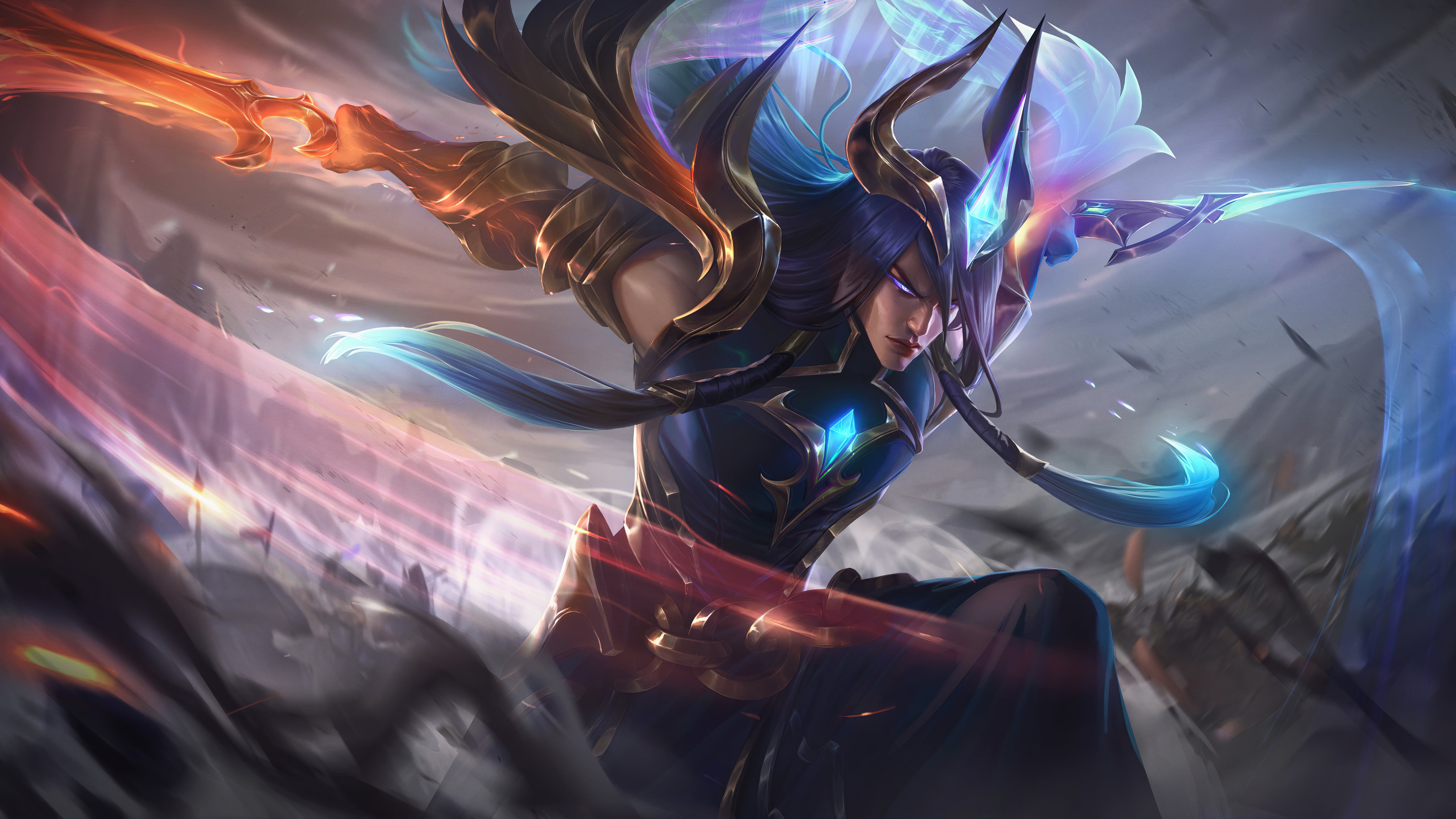 Dawnbringer, League of Legends, 4K, digital art, Riot Games, Yone (League of Legends), GZG, Dawnbringer and Nightbringer, 8K, HD Wallpaper